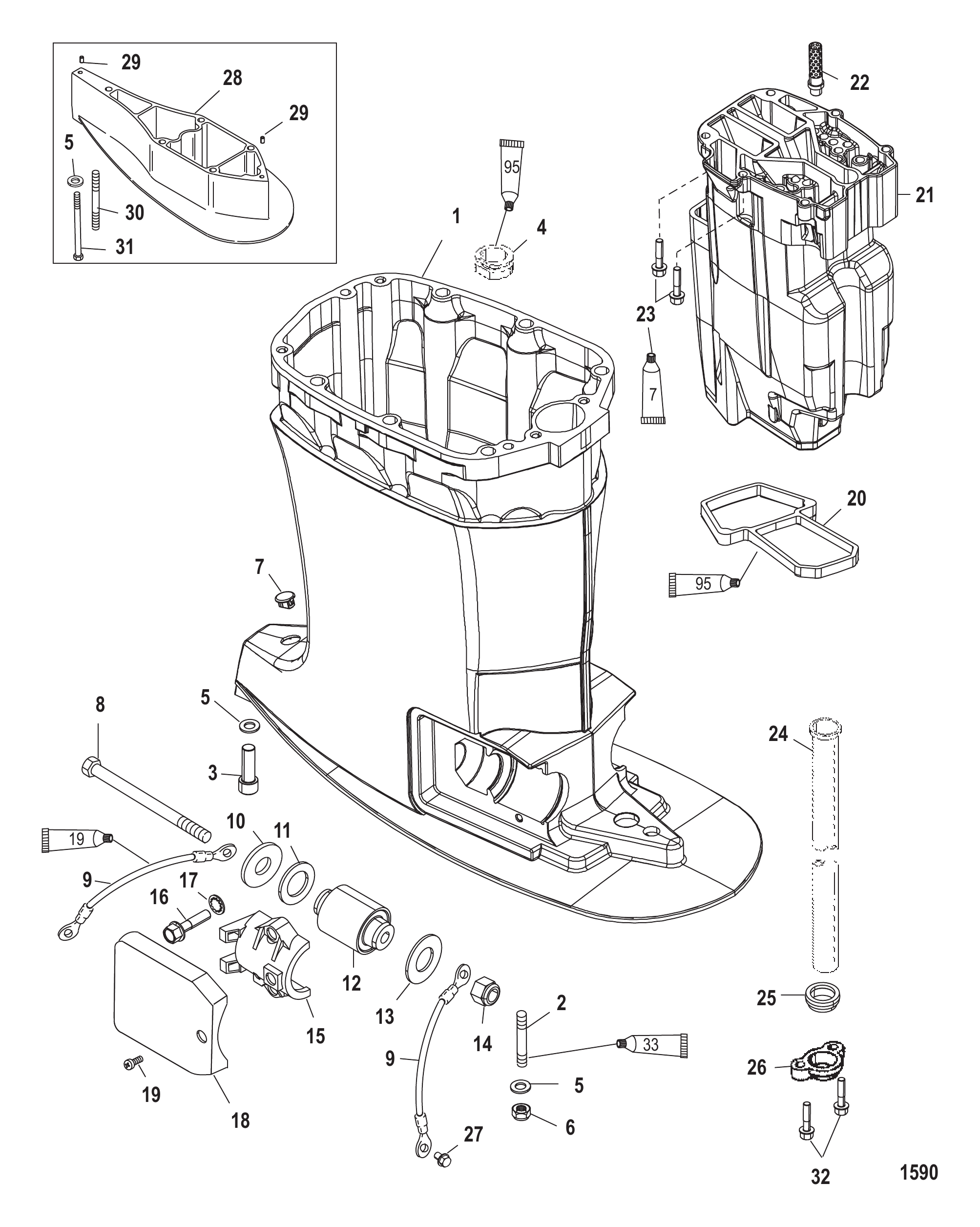Drivehshaft Housing and Exhaust Tube
