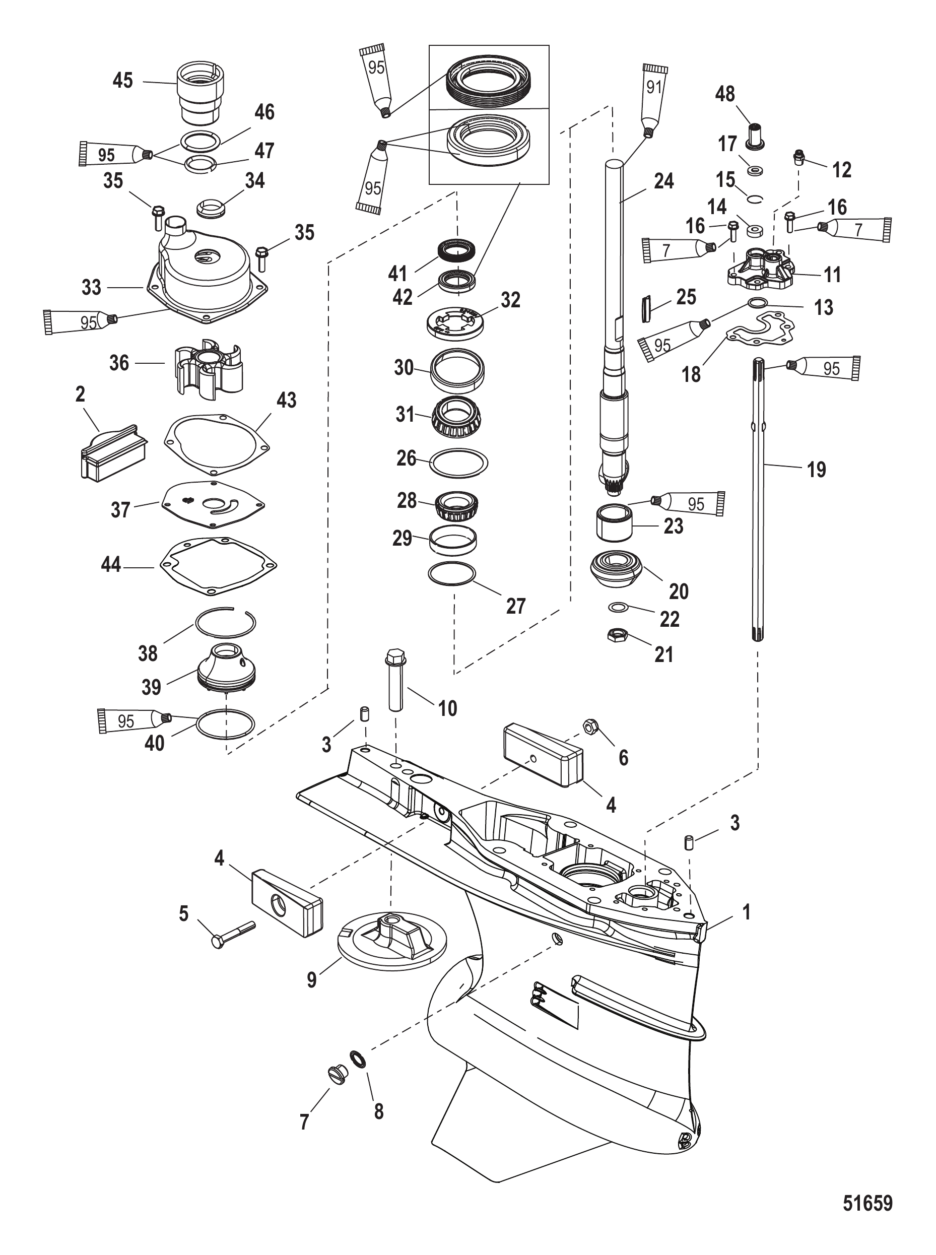Gear Housing Driveshaft, Torque Master 2, SN-1B973744 & up