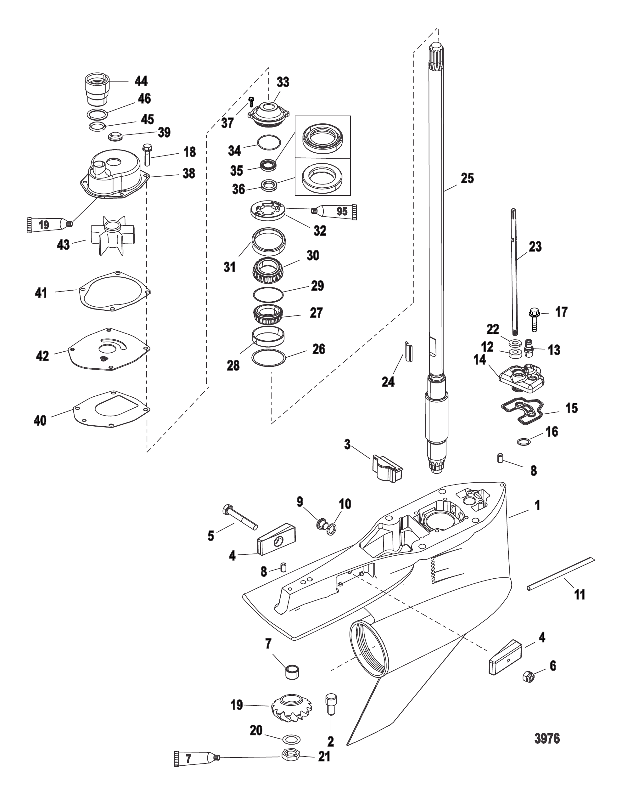 齿轮箱驱动轴-Torque/FleetMaster Gear Housing Driveshift - Torque/FleetMaster
