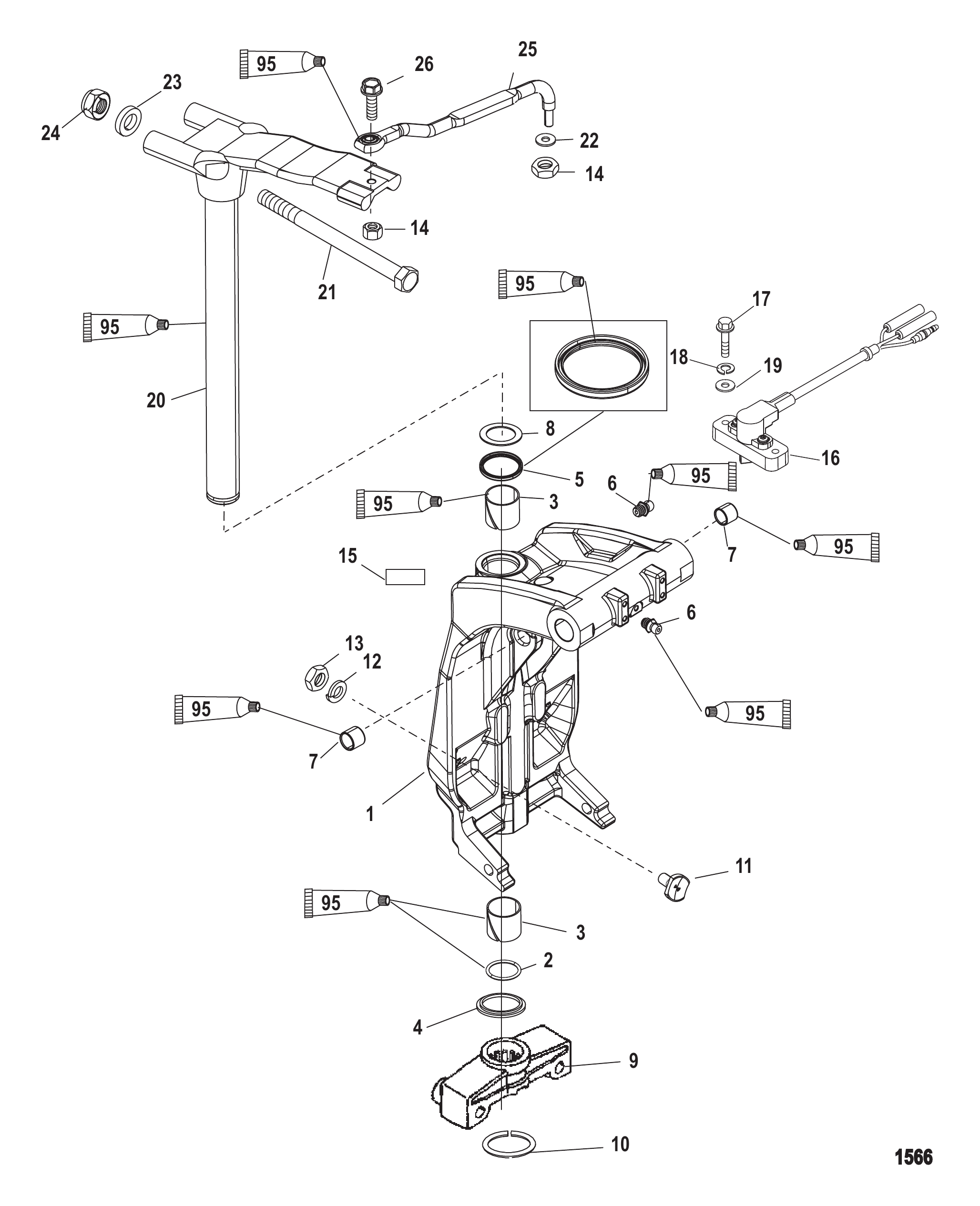 旋转支架(带集成配平) Swivel Bracket (With Integral Trim)