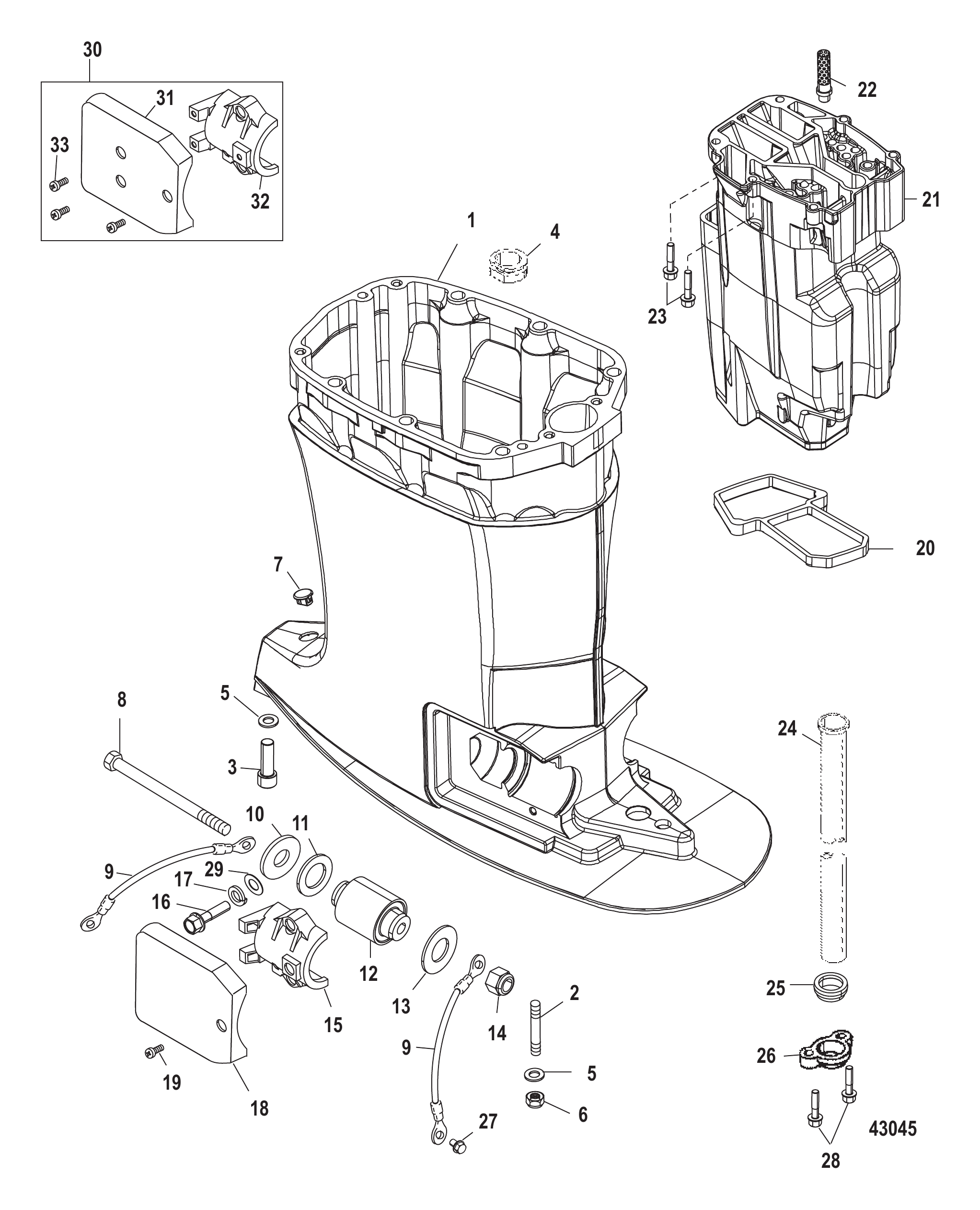 驱动轴壳与排气管 Driveshaft Housing and Exhaust Tube