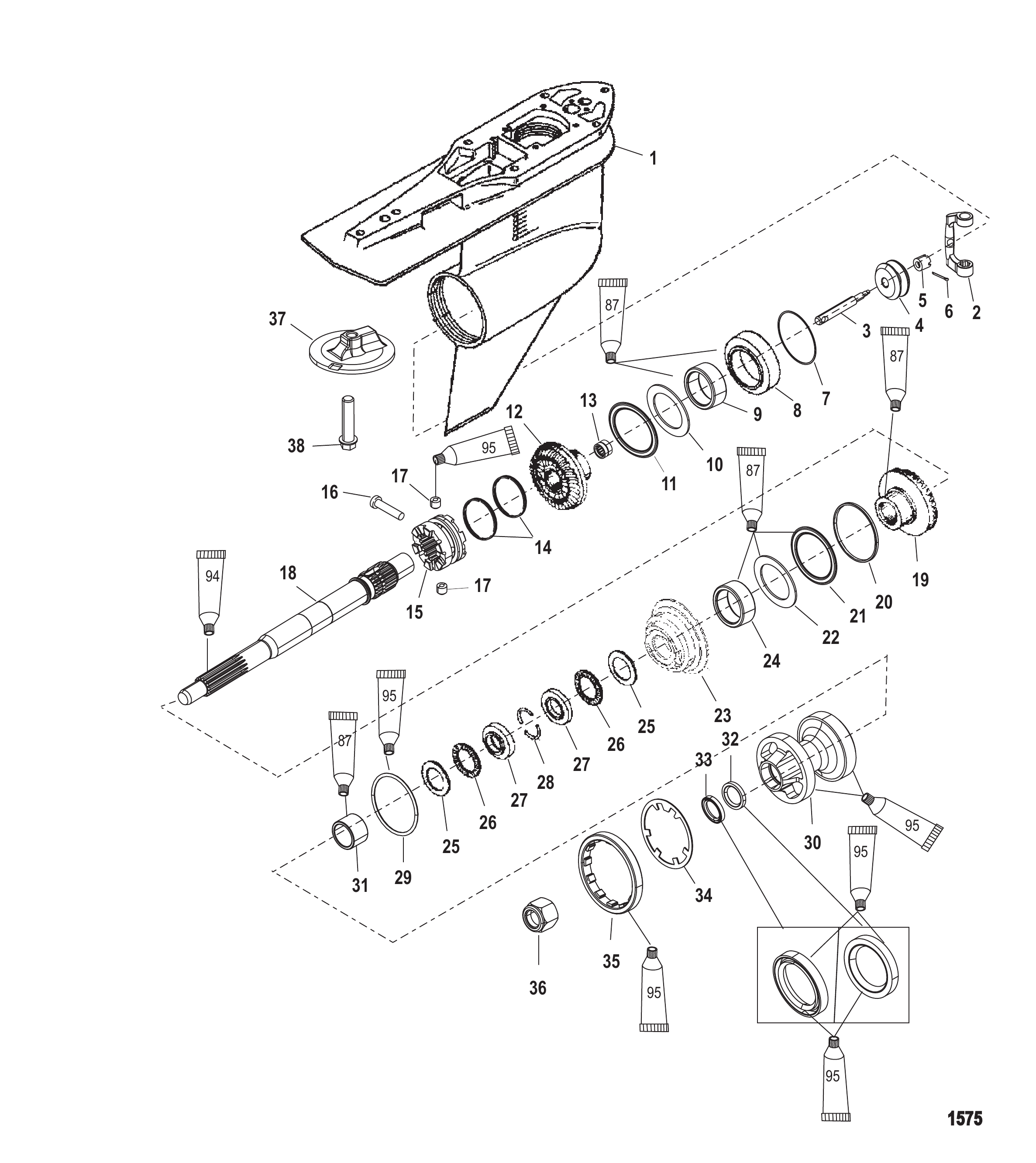齿轮箱螺旋桨轴-反向-FleetMaster型 Gear Housing Propeller Shaft-Counter-FleetMaster