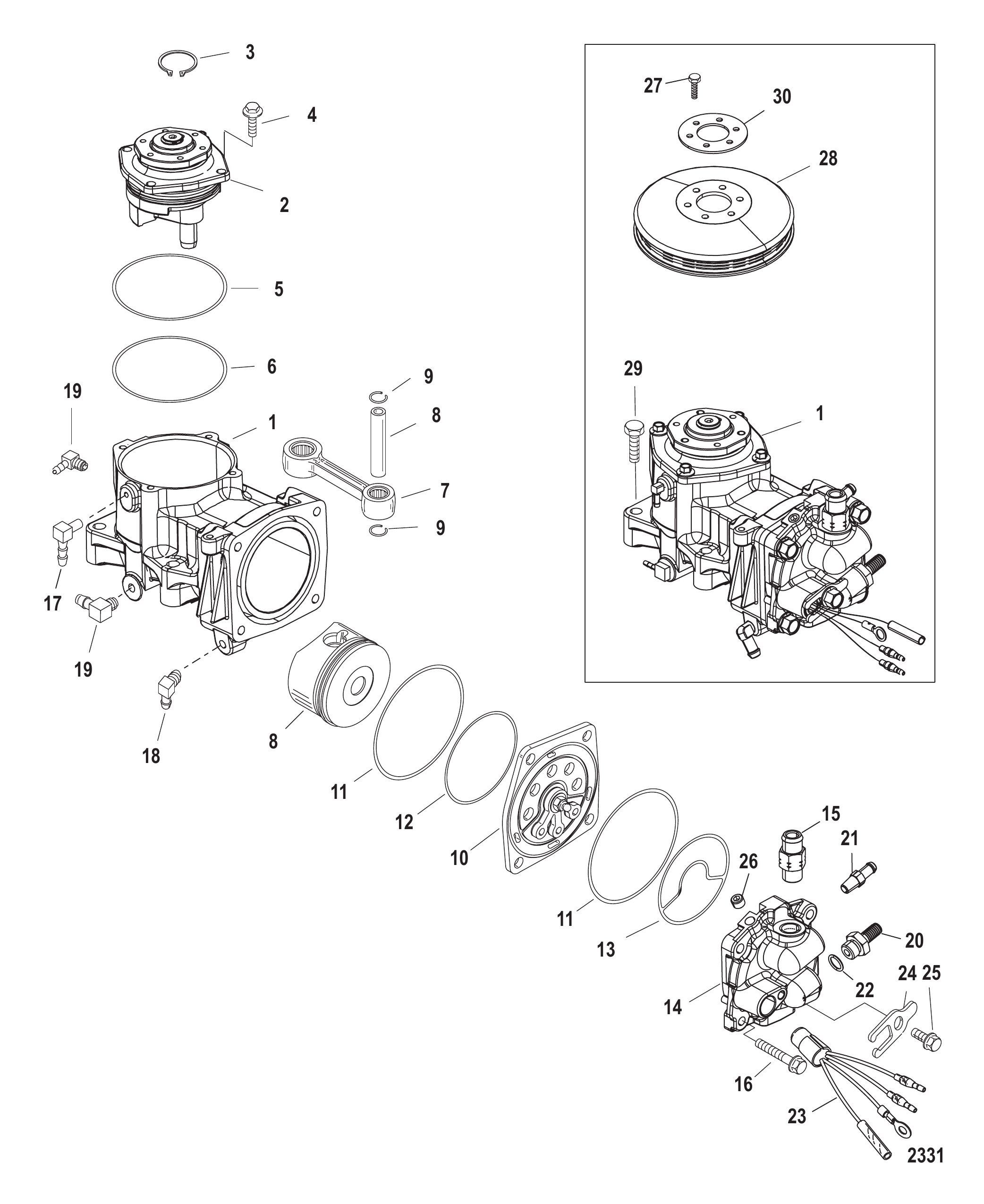 Air Compressor Components SN# 1B885131 and below