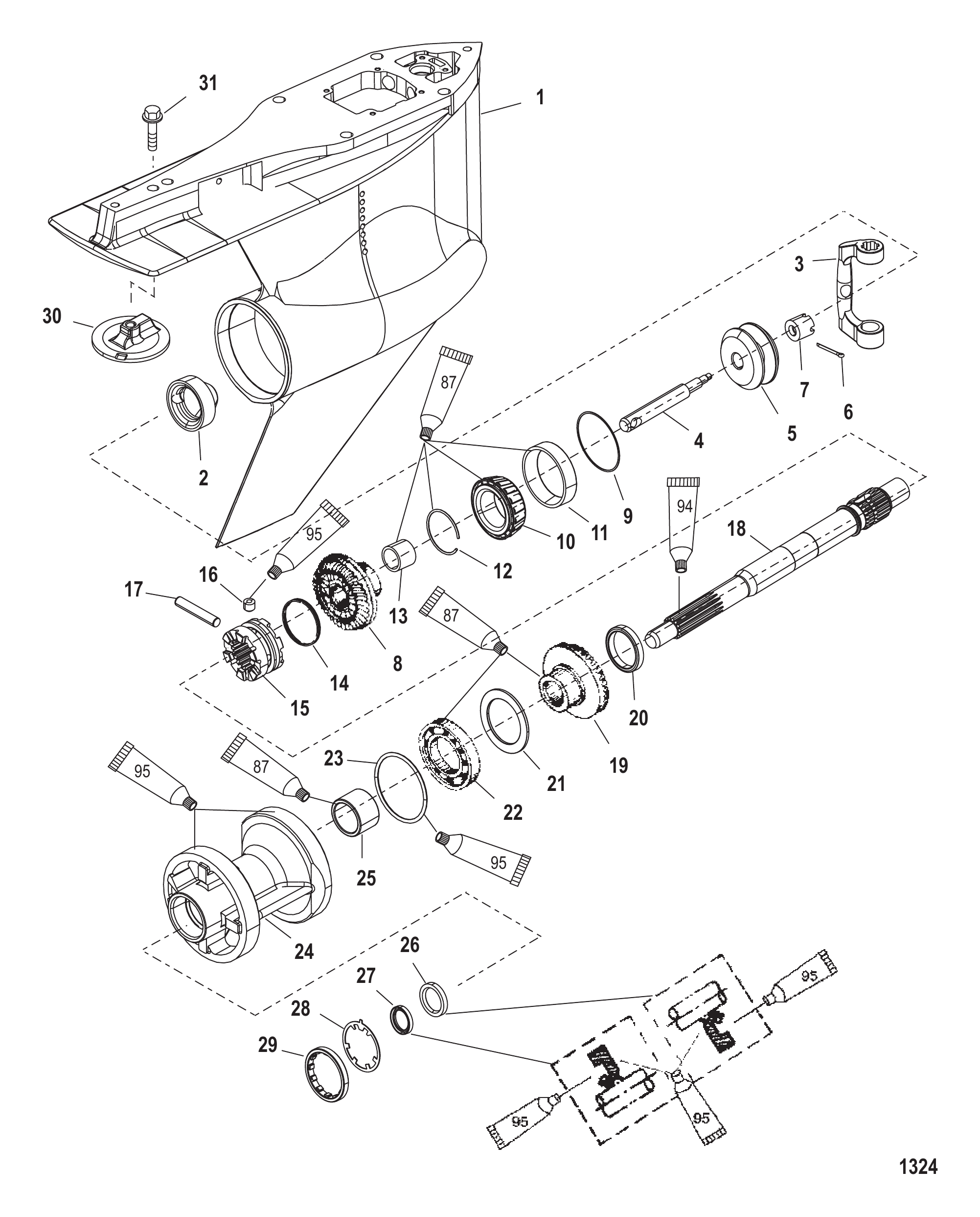 GEAR HOUSING (PROP SHAFT)(STANDARD ROTATION)