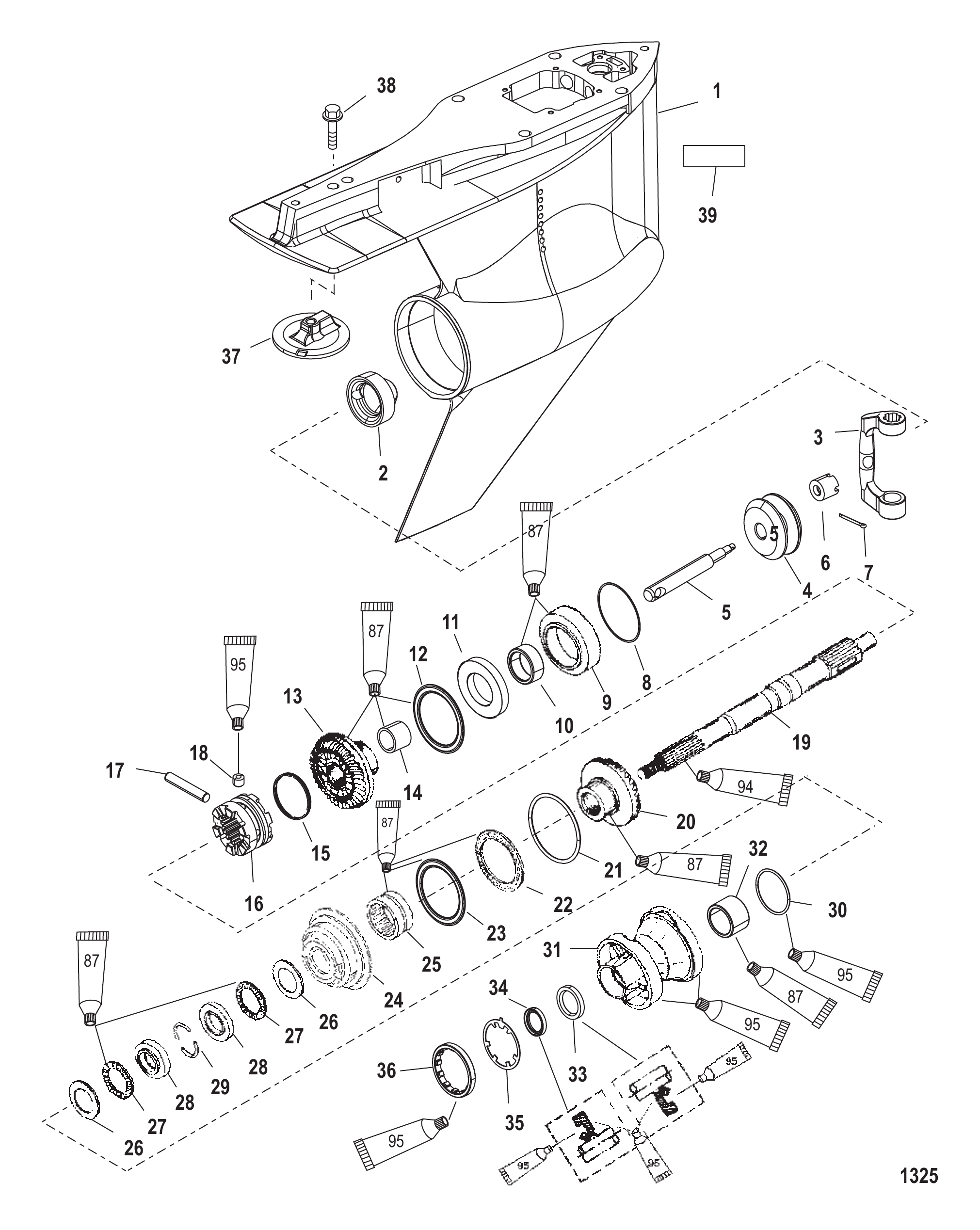 Gear Housing Propeller Shaft - Counter Rotation