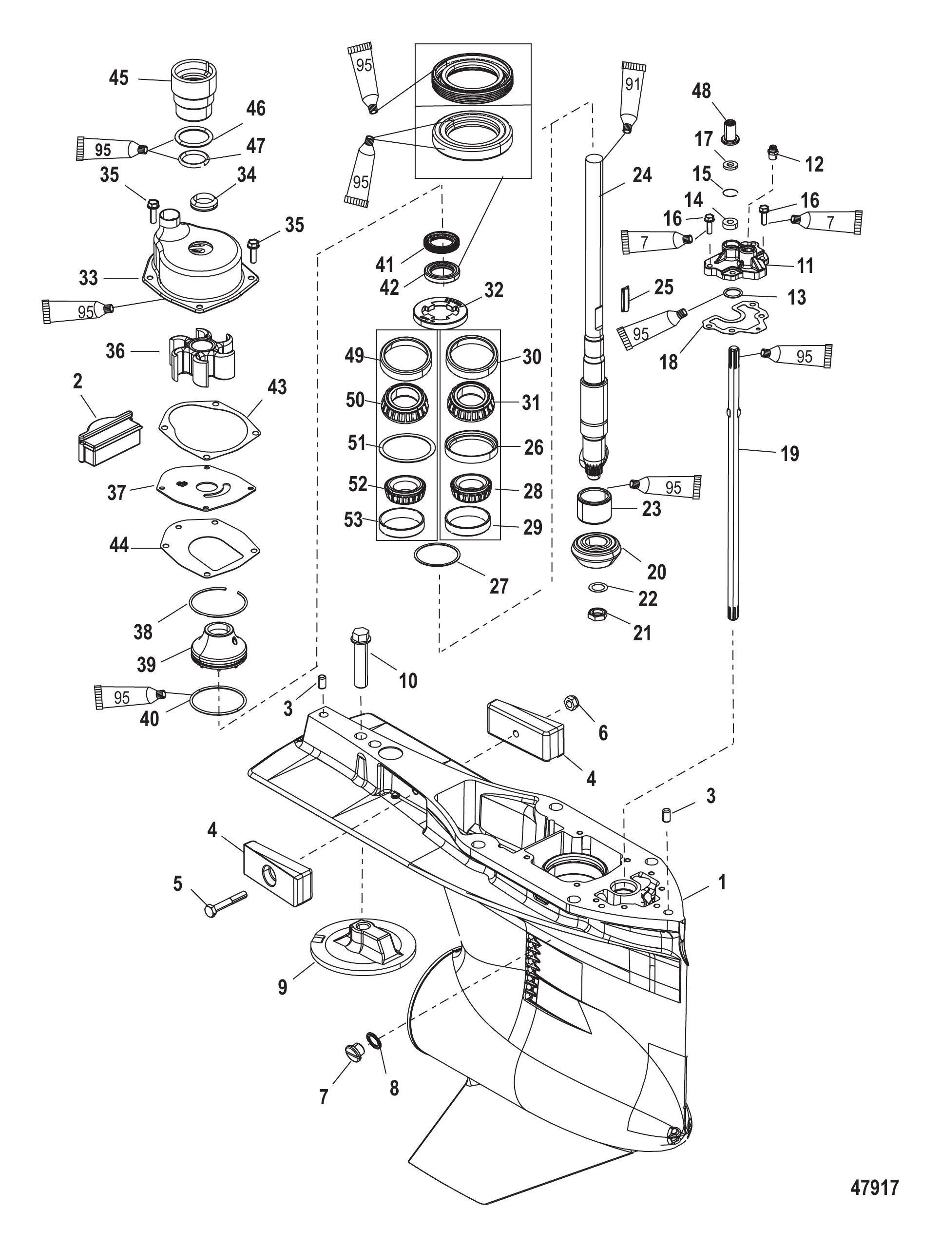 齿轮箱驱动轴-标准/反向旋转 Gear Housing Driveshaft-Standard/Counter Rotation