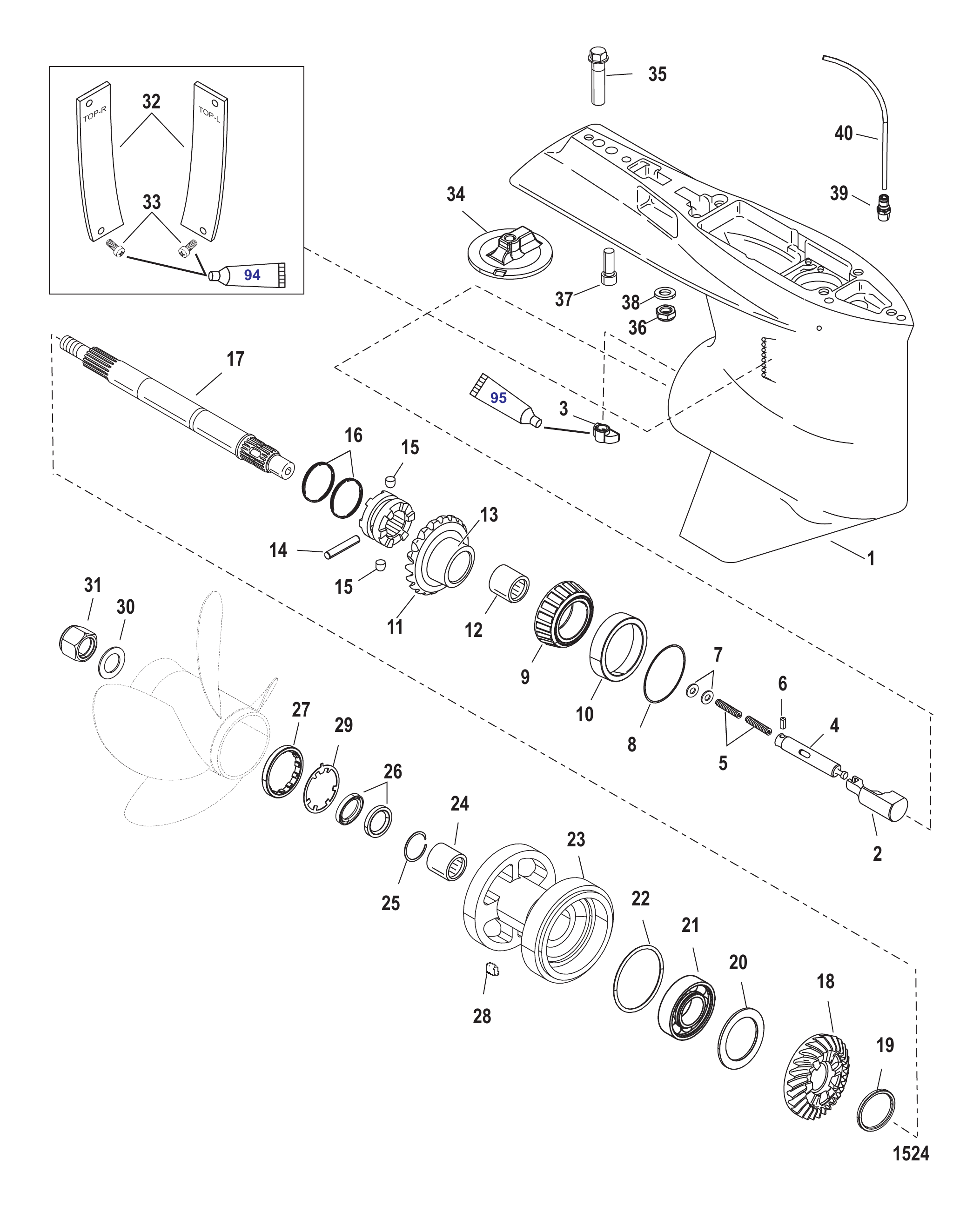 Gear Housing Propeller Shaft - Torque Master