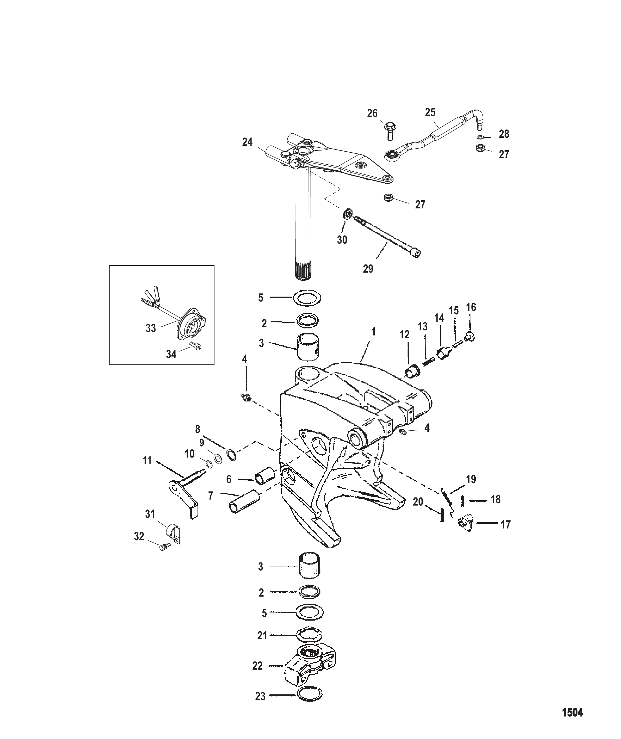 Swivel Bracket And Steering Arm (Short)