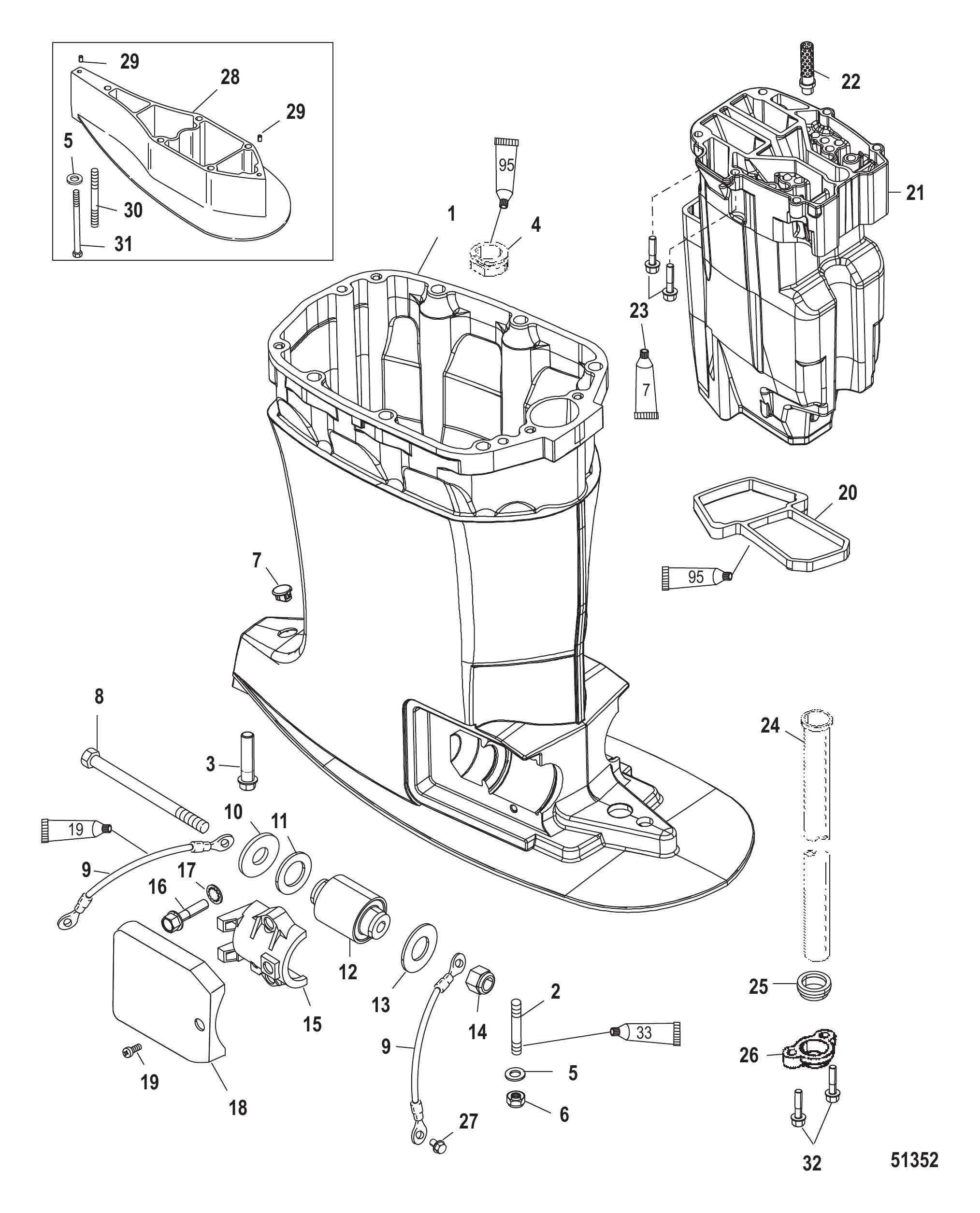 DRIVESHAFT HOUSING & EXHAUST TUBE
