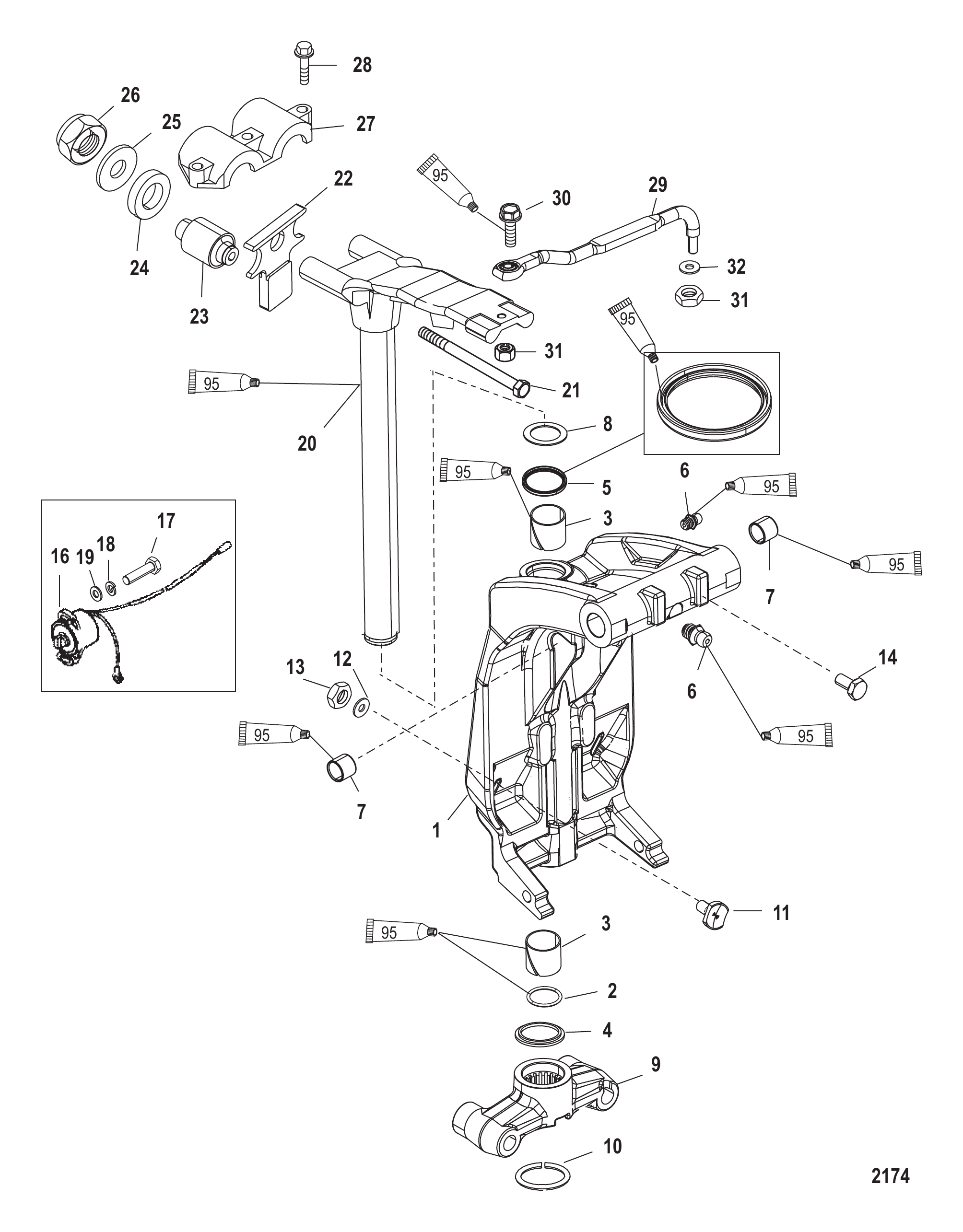 SWIVEL BRACKET AND STEERING ARM