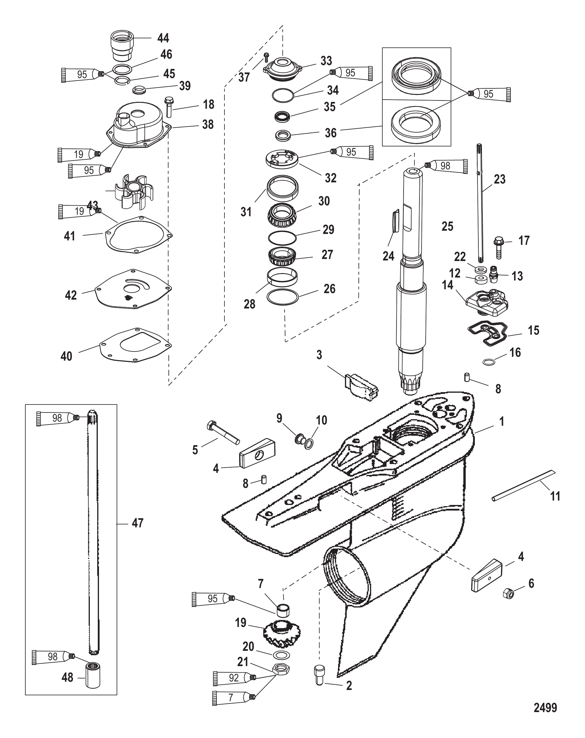 Gear Housing Driveshaft - Torque Master