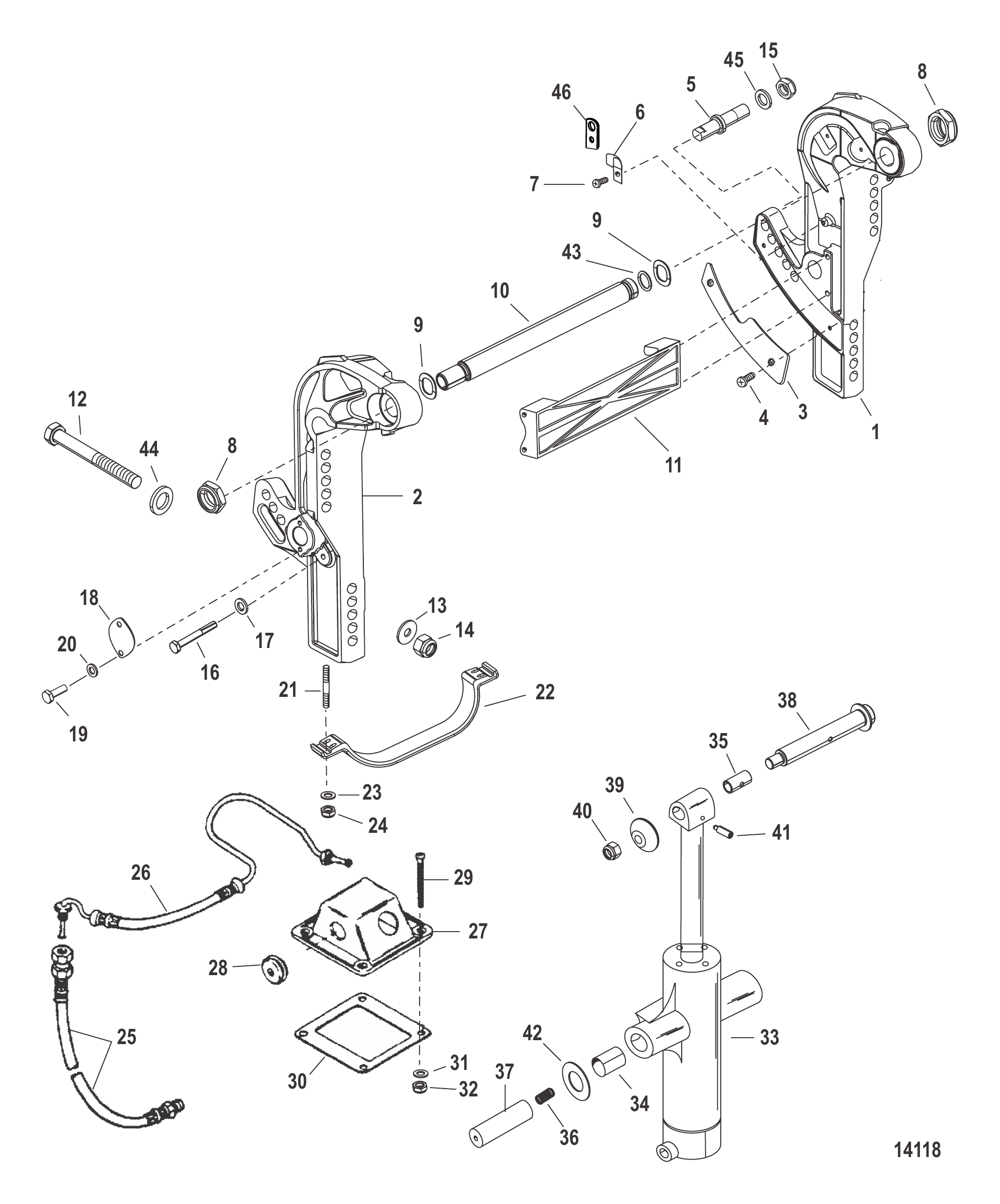 Transom Bracket (Sportmaster)(Stud Mounting)