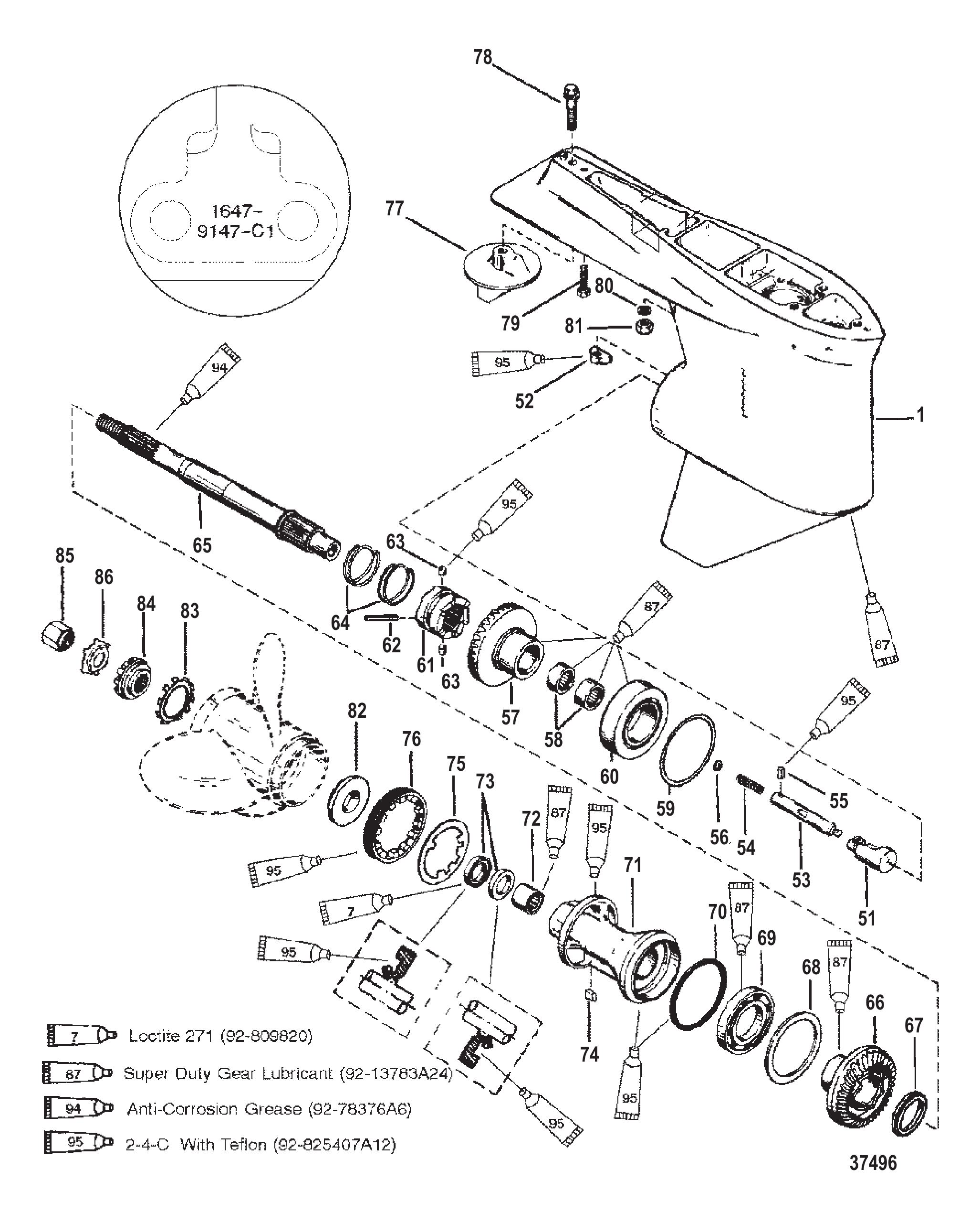 GEAR HSG (PROP SHAFT)(STD ROTATION) (S/N-0G437999, BELOW)