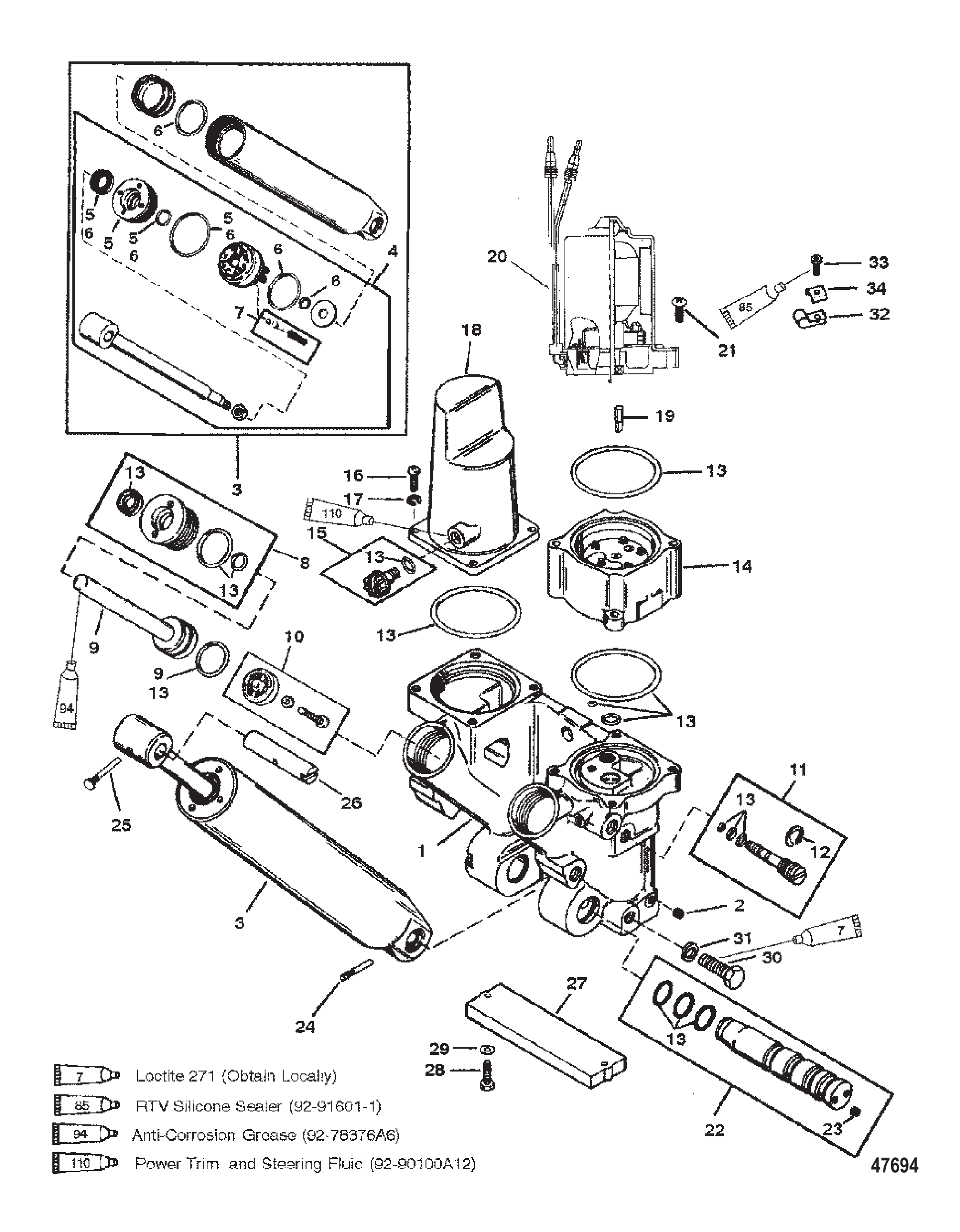POWER TRIM COMPONENTS Metal Motor Housing