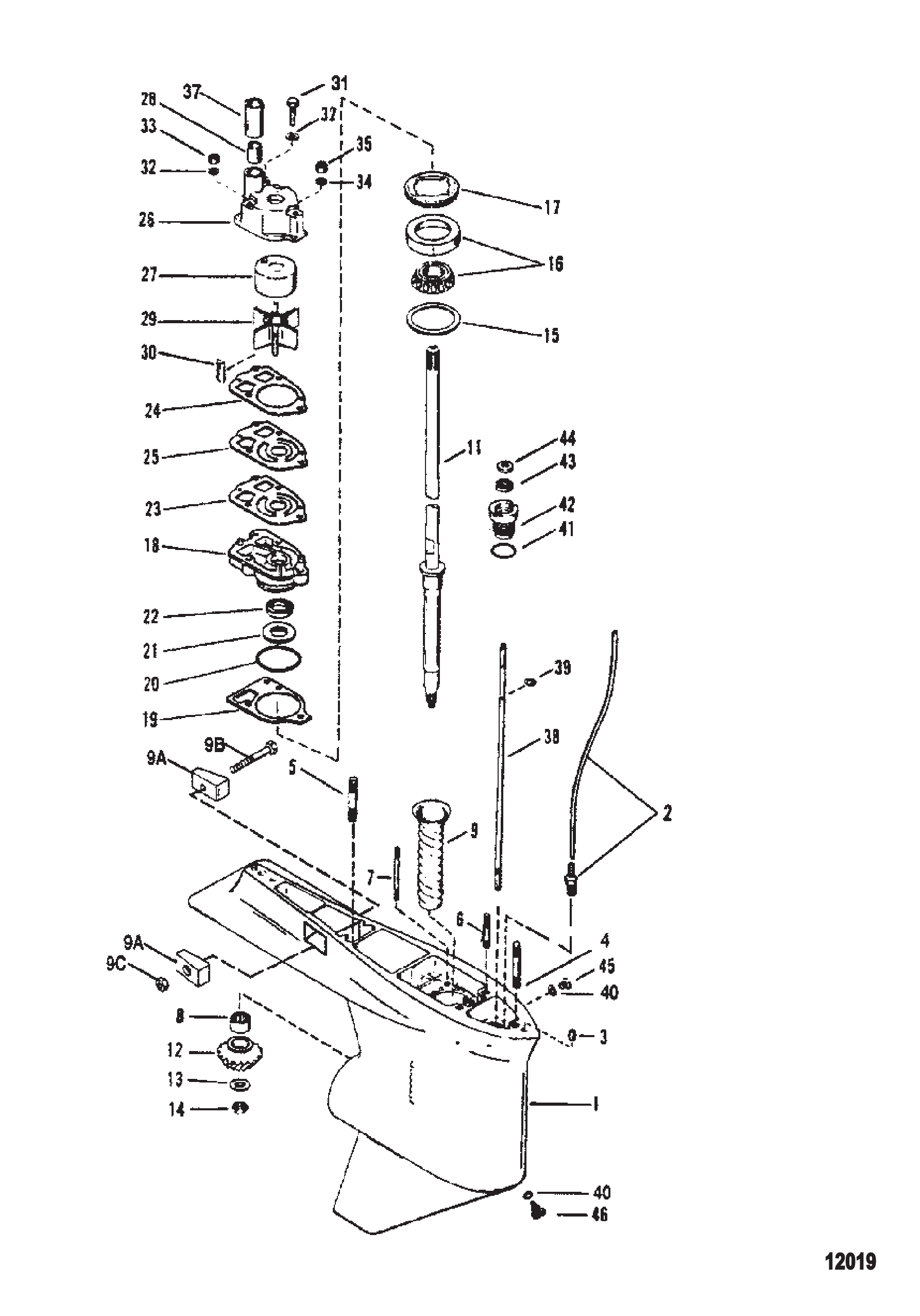 Gear Housing Driveshaft - Counter Rotation