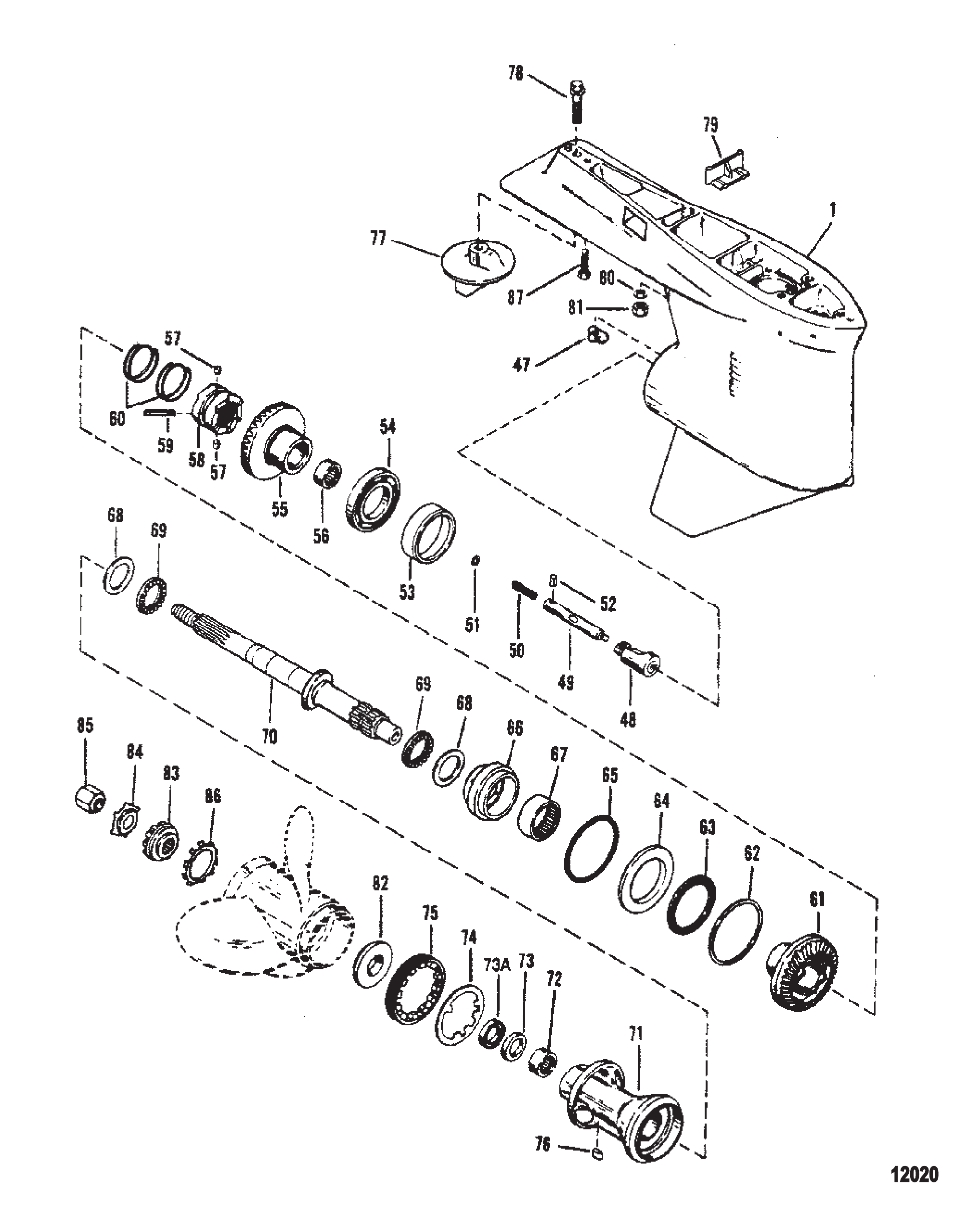 Gear Housing Propshaft - Counter Rotation