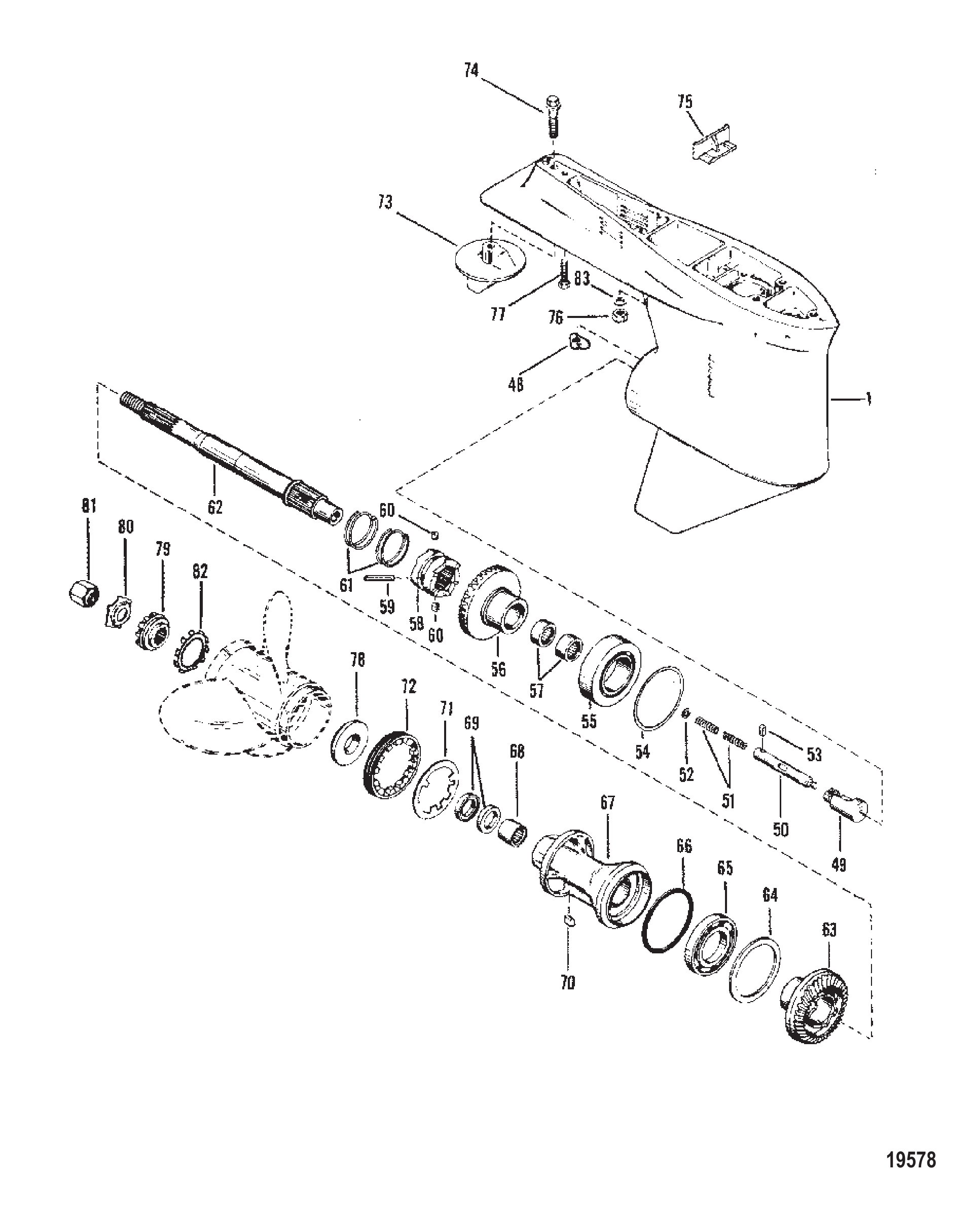 GEAR HOUSING (PROPELLER SHAFT)(2.0:1)