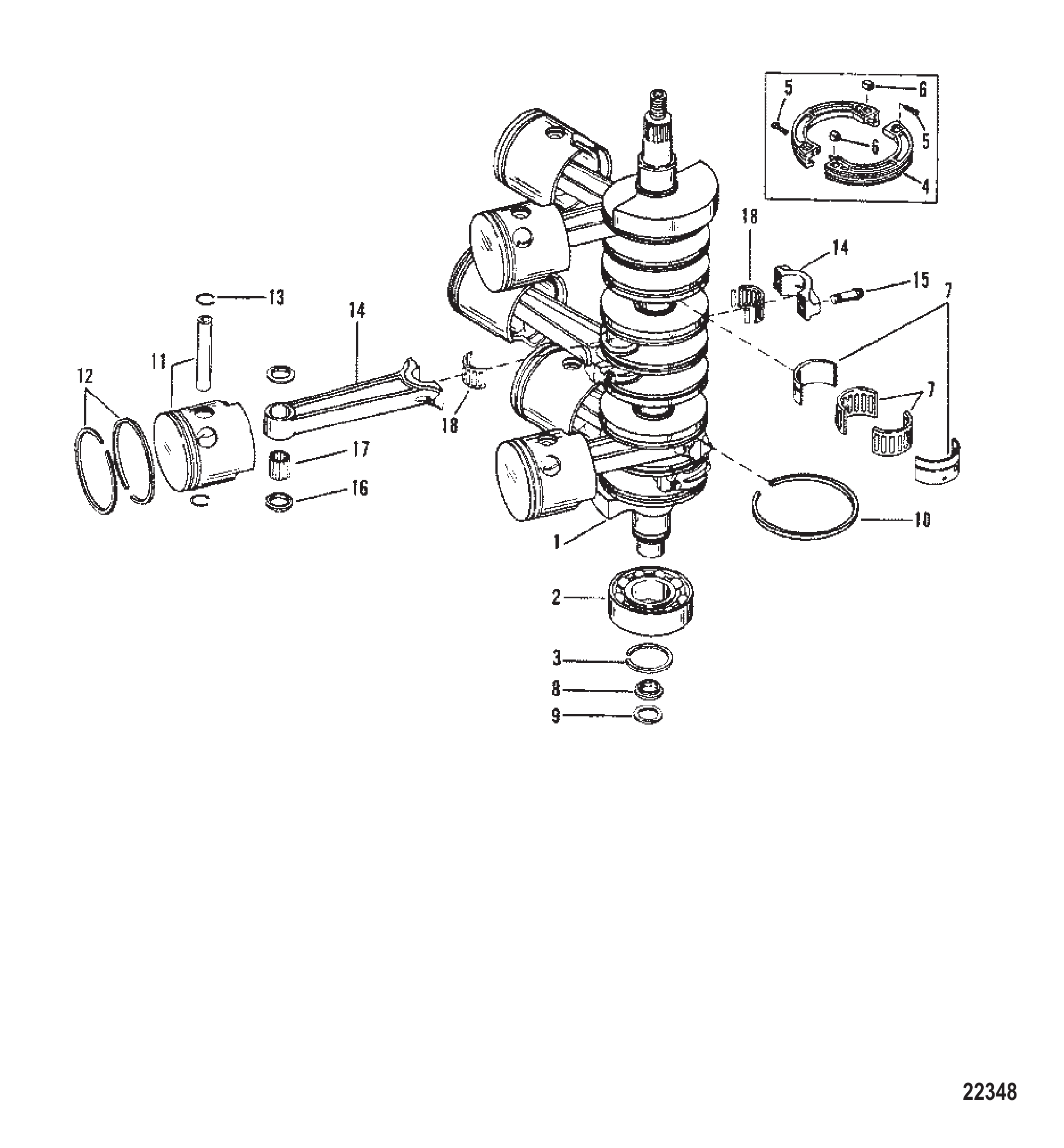 曲轴(连杆锻件号644-818141) CRANKSHAFT (Conn. Rod Forging # is 644-818141)