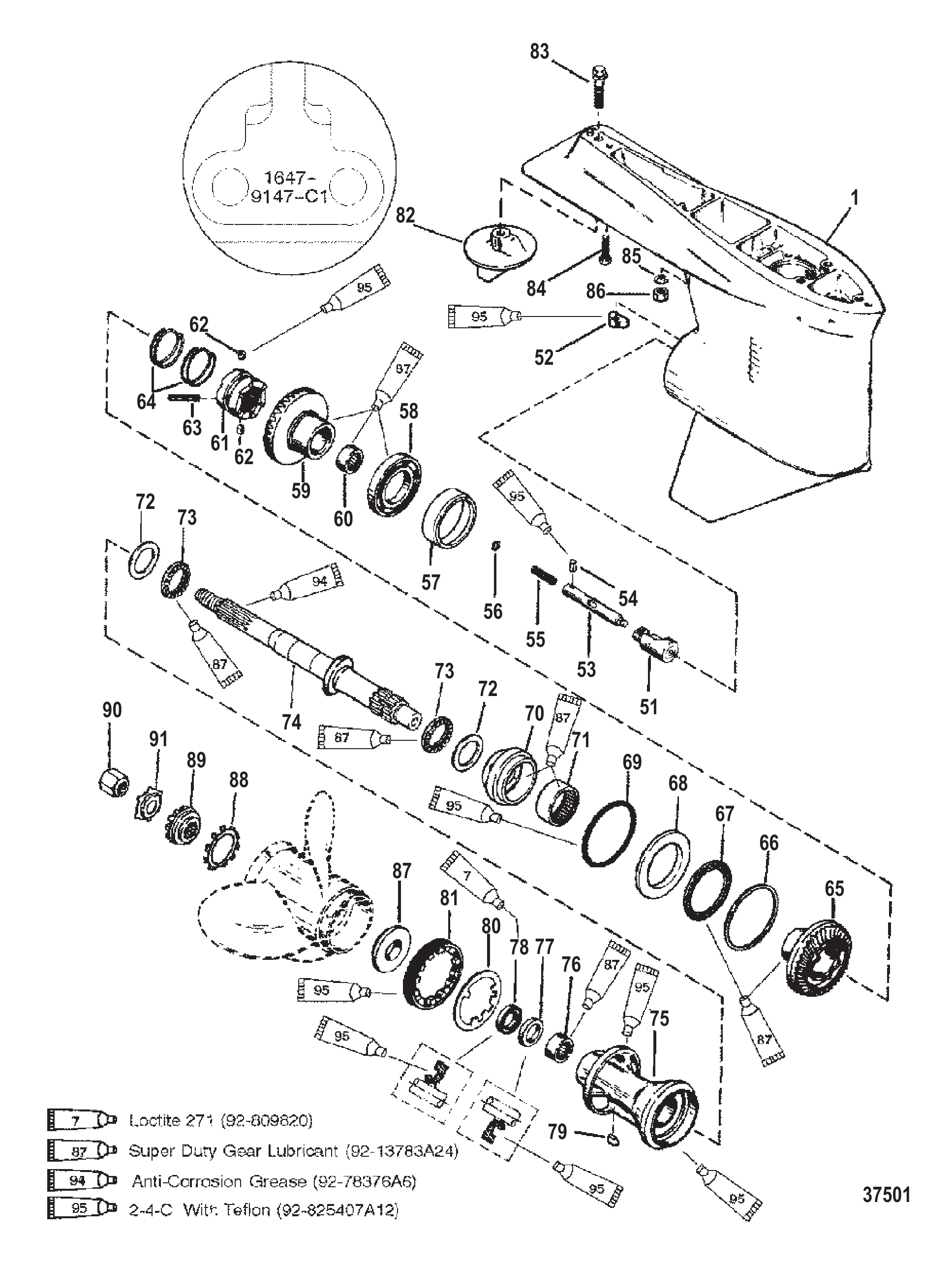 齿轮箱(螺旋桨)(逆时针旋转)(序列号0G437999及以下) GEAR HSG (PROP)(CNTR ROTATION) (S/N-0G437999, BELOW)