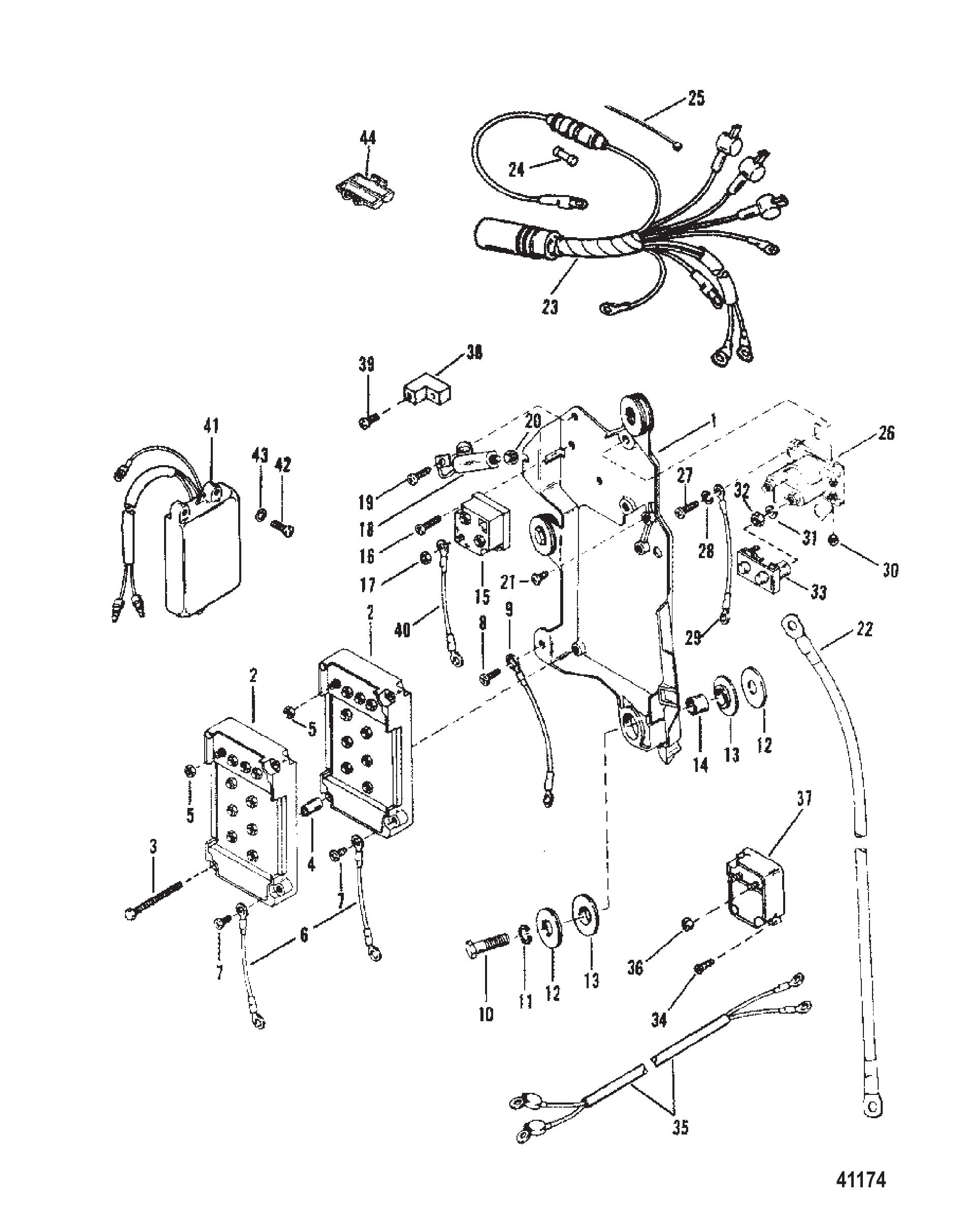 WIRING HARNESS, STARTER SOLENOID AND RECTIFIER