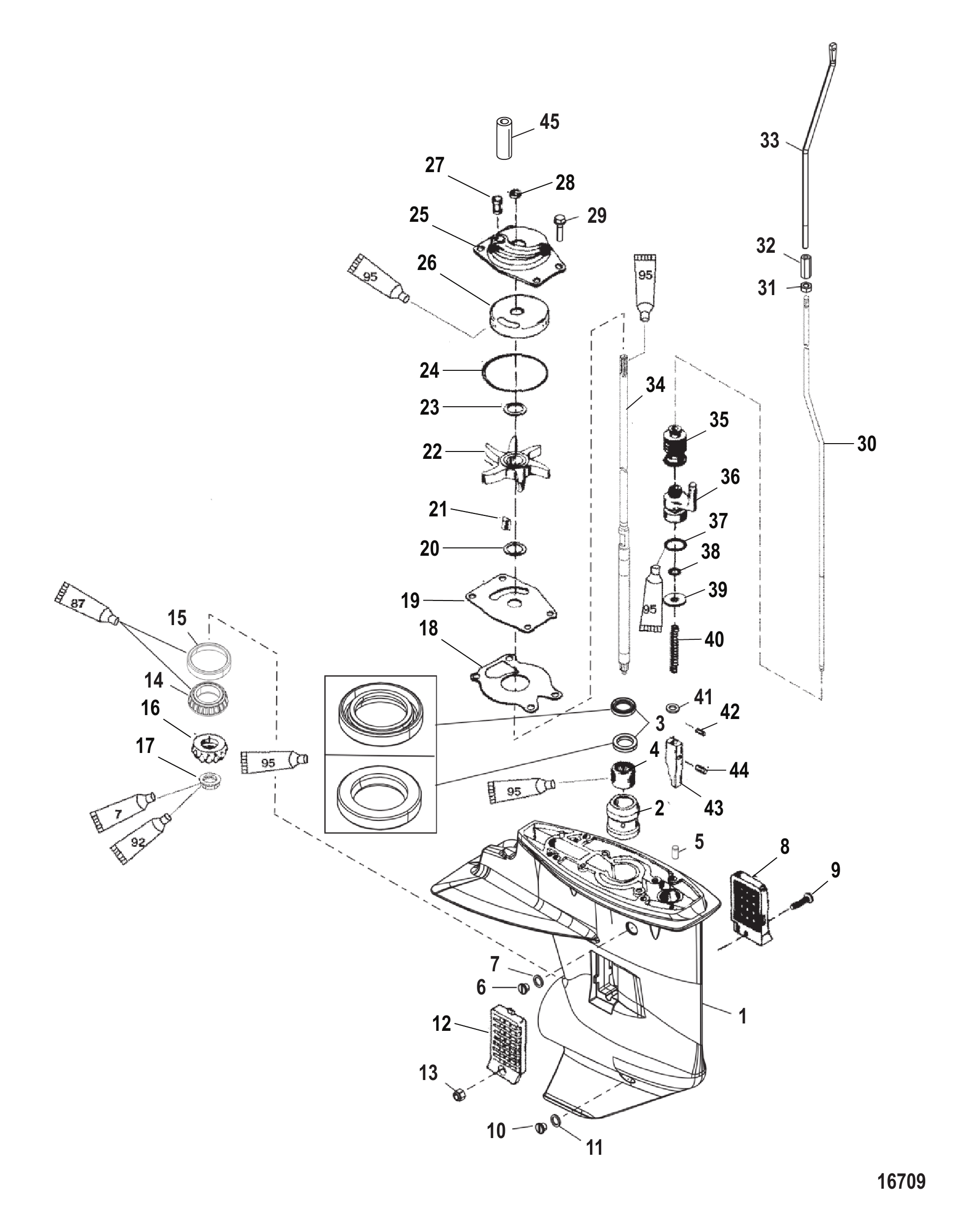 齿轮箱(驱动轴)(2.42:1传动比)(大脚型) Gear Housing (Driveshaft)(2.42:1 Gear Ratio)(Bigfoot)