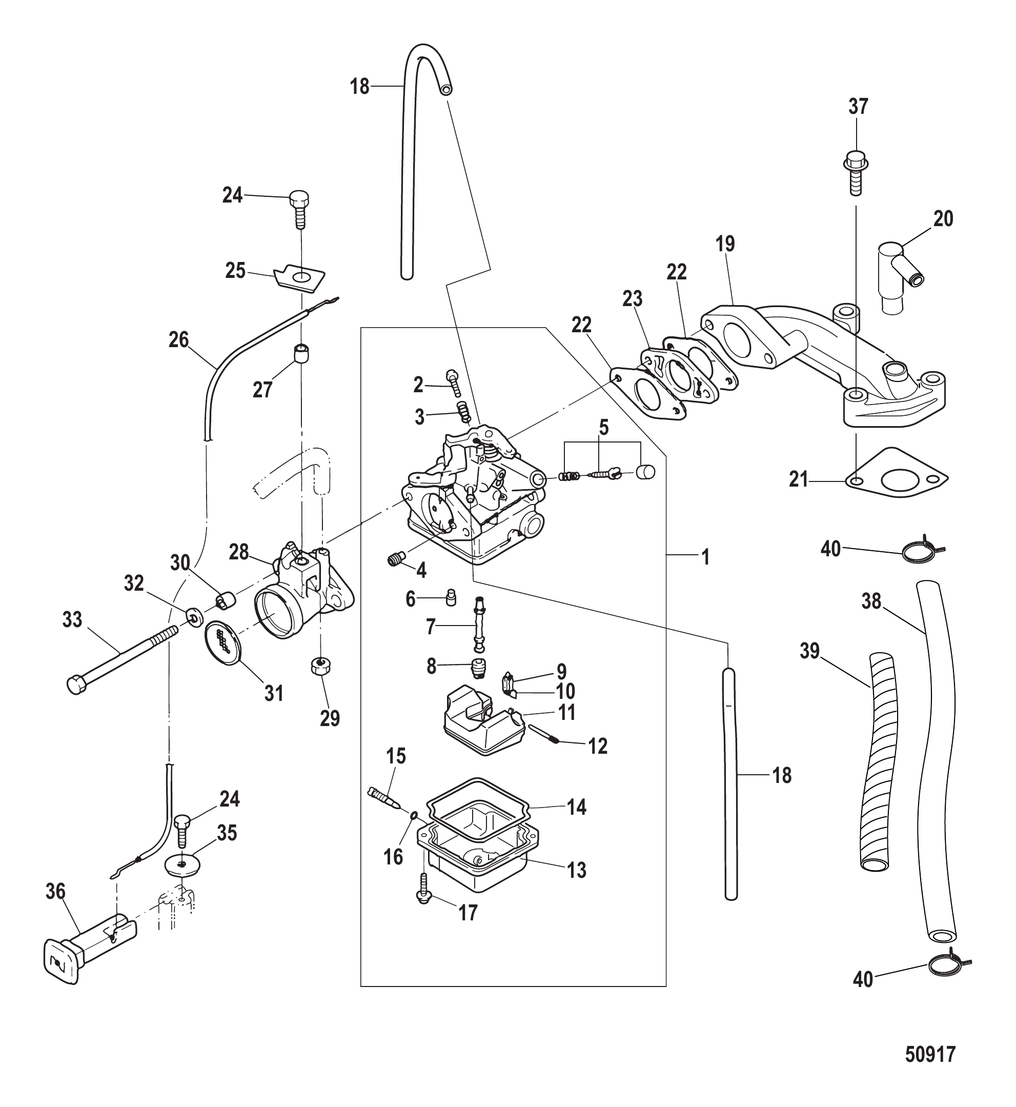 化油器EPA型号(序列号0R448033及以上) Carburetor EPA Models-Serial # 0R448033 and Up