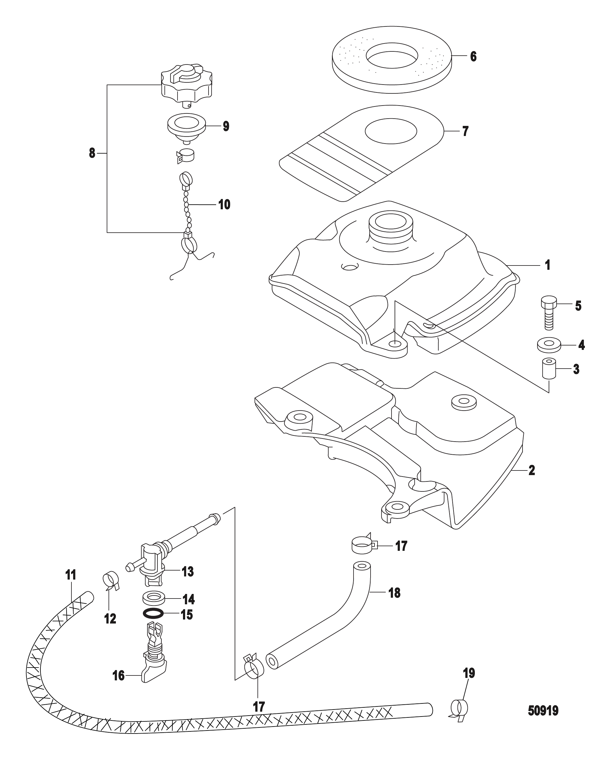 燃油箱EPA型号(序列号0R448033及以上) Fuel Tank EPA Models-Serial # 0R448033 and Up
