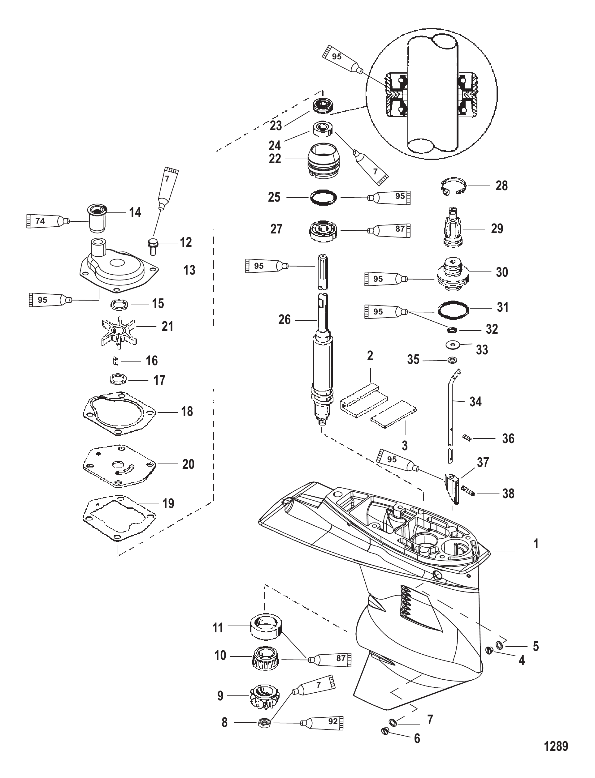 Gear Housing Driveshaft - 2.41:1 Gear Ratio