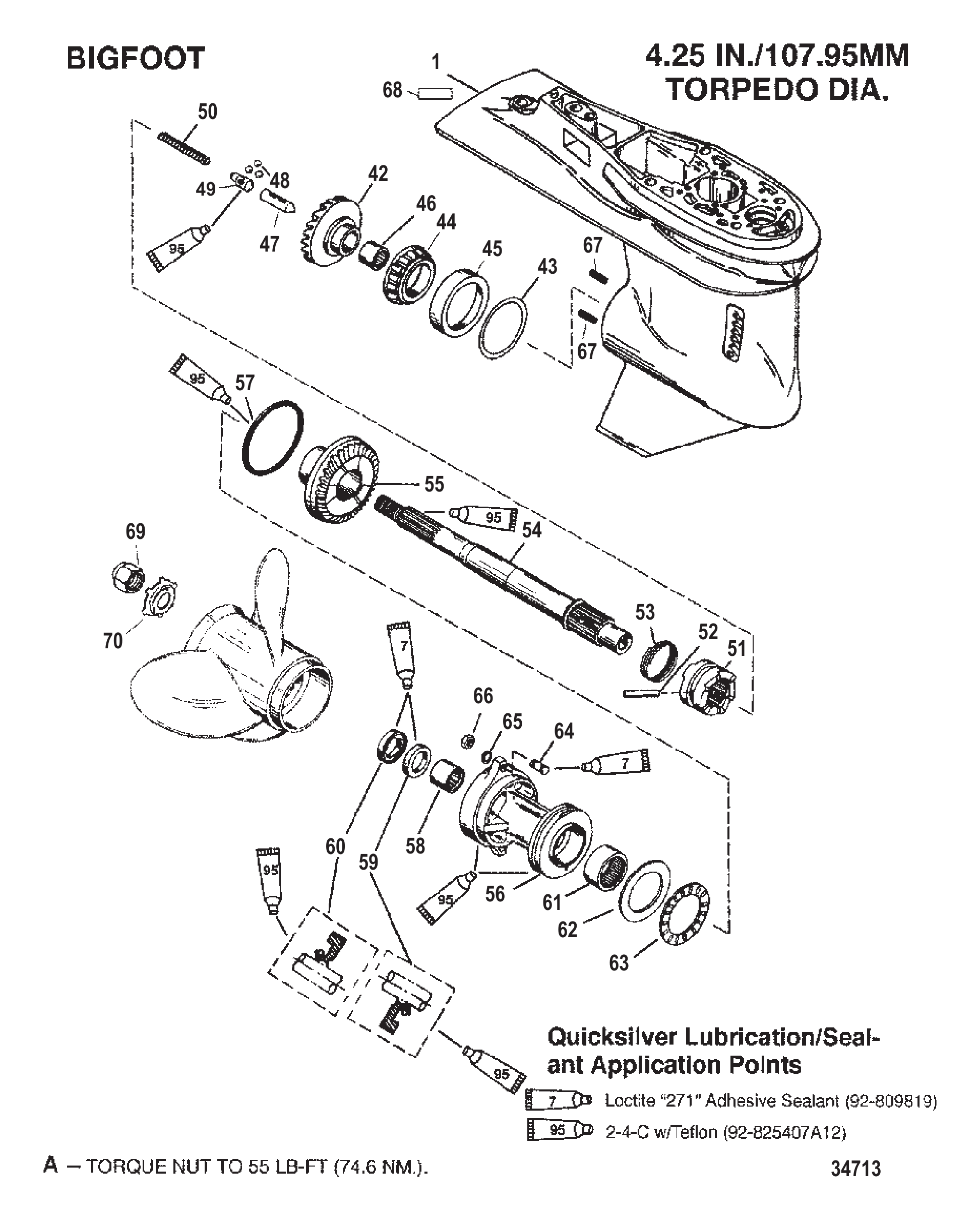 齿轮箱螺旋桨轴 - 2.31:1传动比-大脚型 Gearhousing Propeller Shaft - 2.31:1 Gear Ratio-Bigfoot