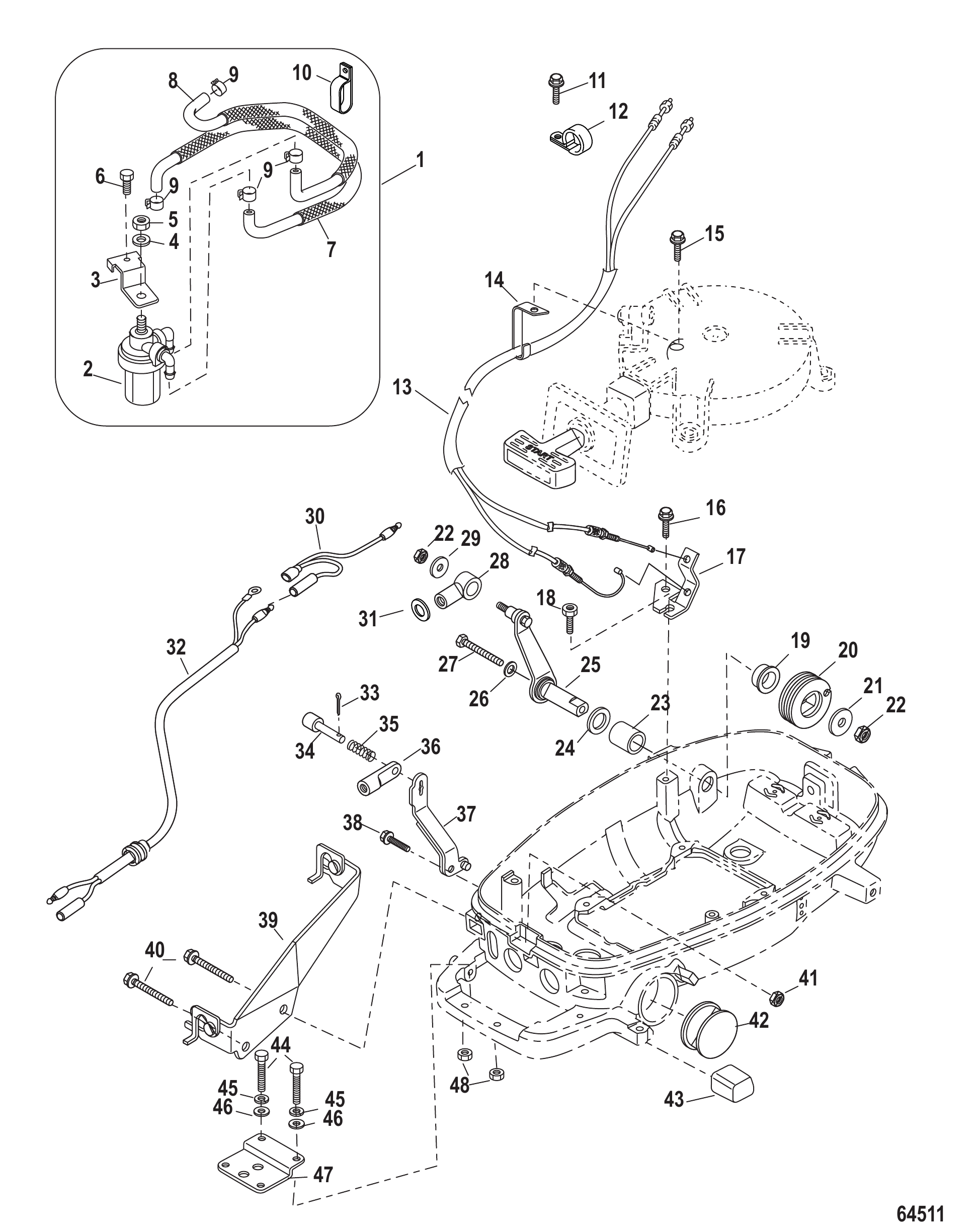 Conversion Kit-Remote Control 4/5/6 FourStroke