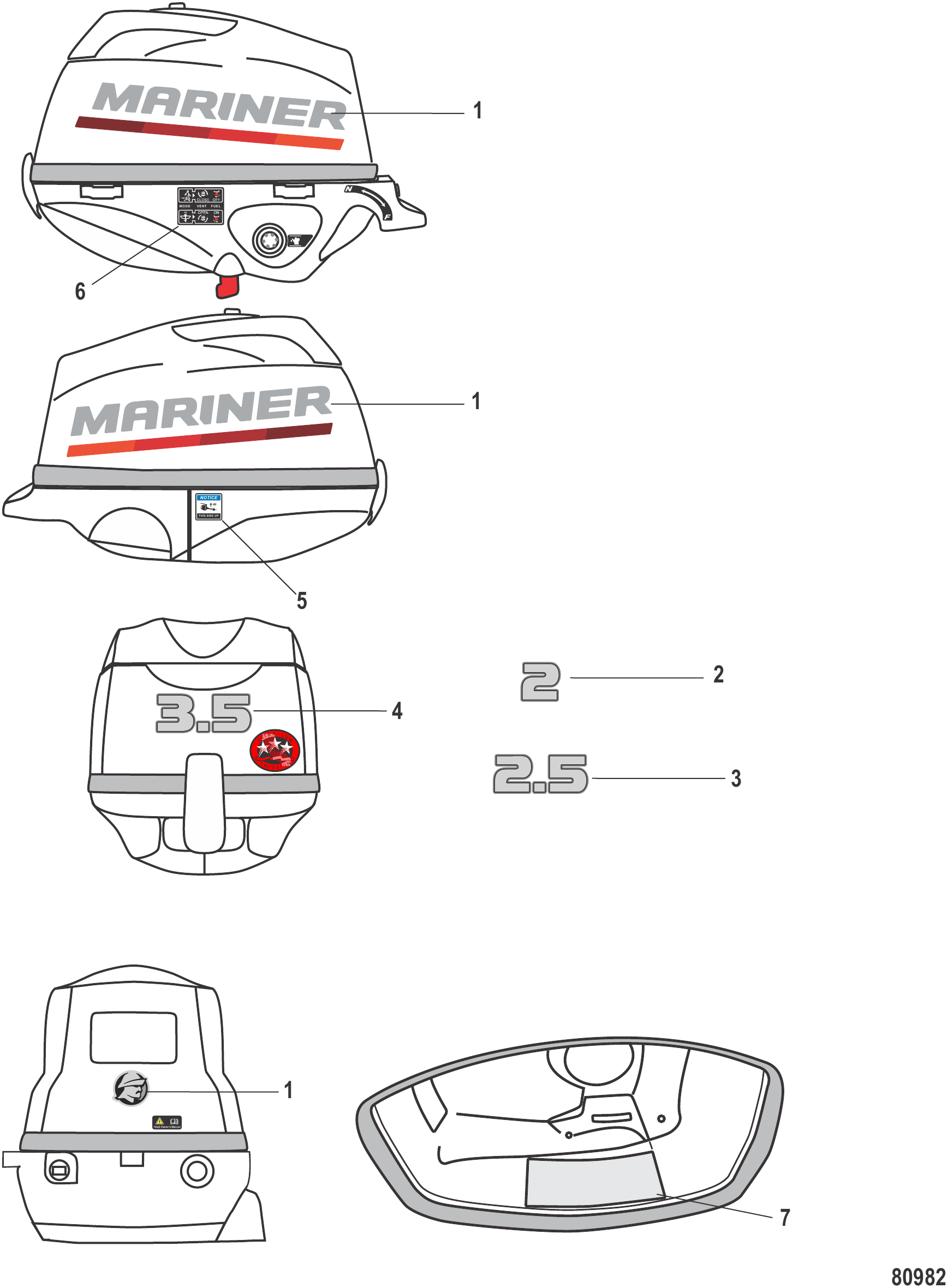 配件贴纸 Mariner Accessories Decal Mariner
