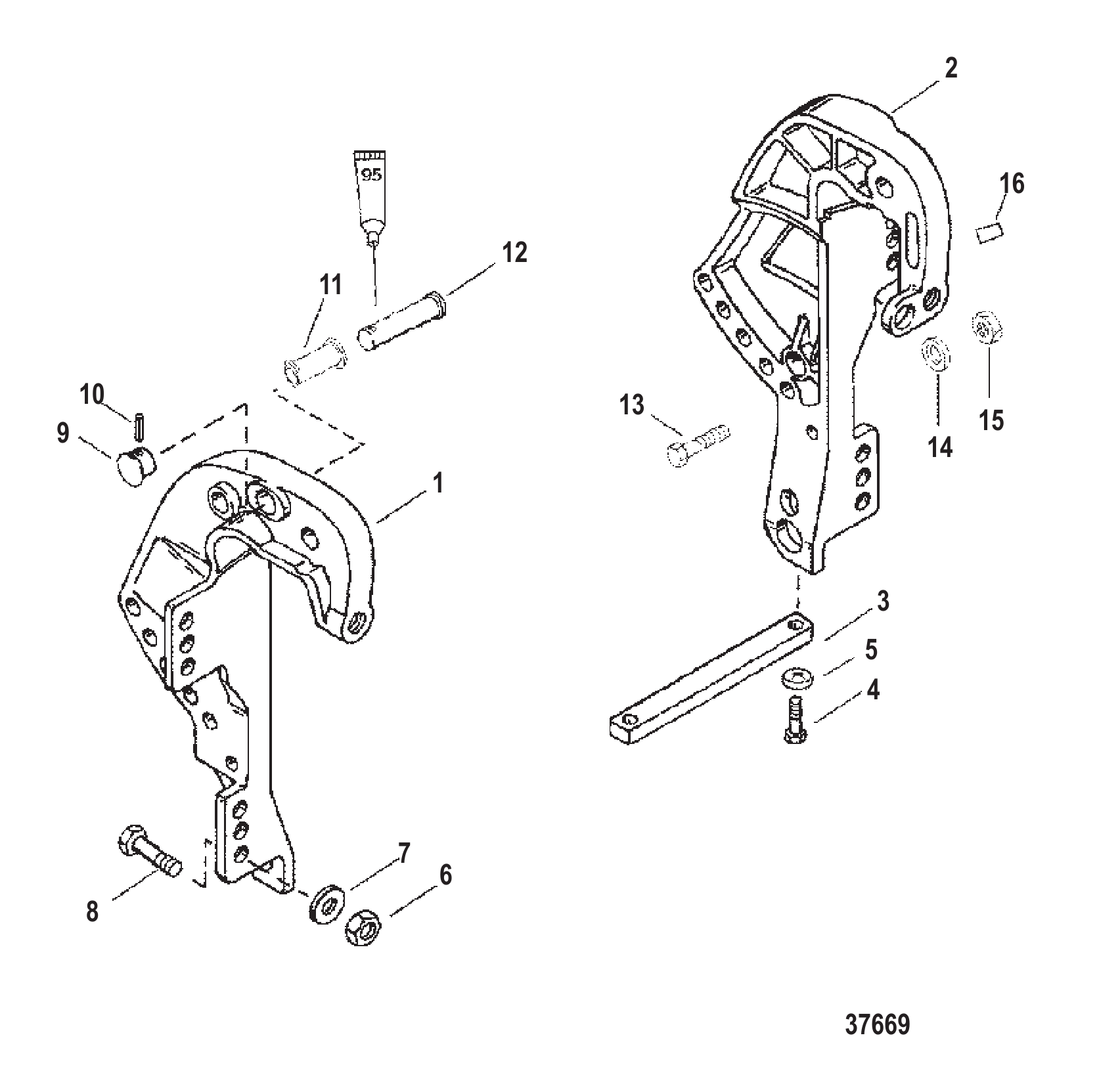 夹紧支架(非大脚型) CLAMP BRACKET (NON BIGFOOT)