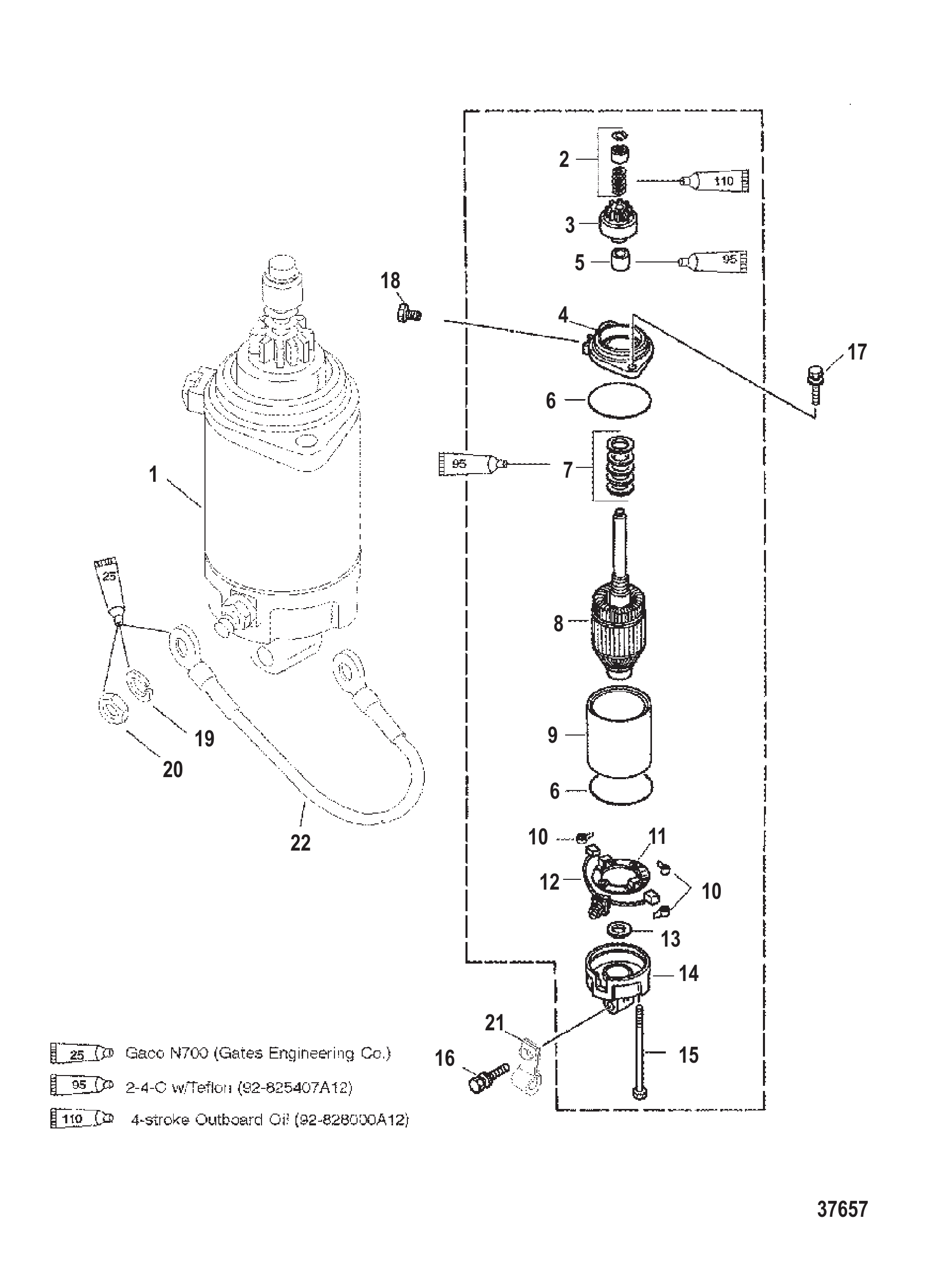 启动马达(序列号0G472132及以下) STARTER MOTOR (S/N-0G472132 AND BELOW)