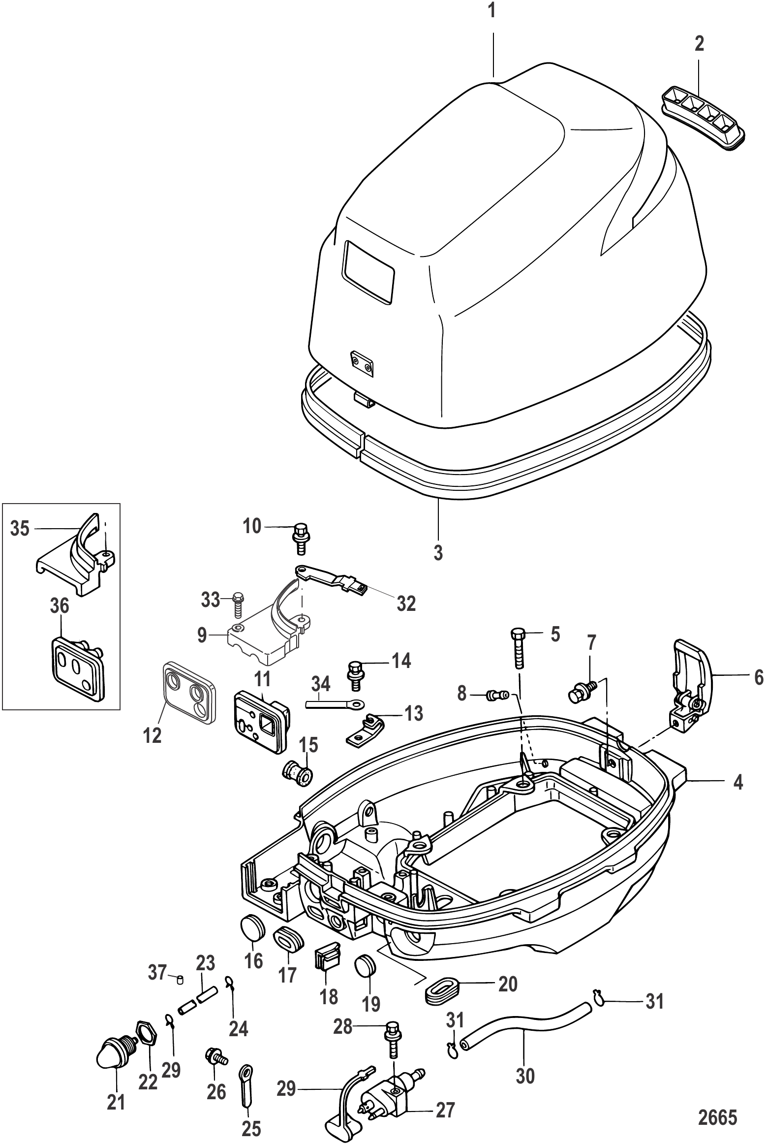Cowling SN 0R548601 thru 0R734915