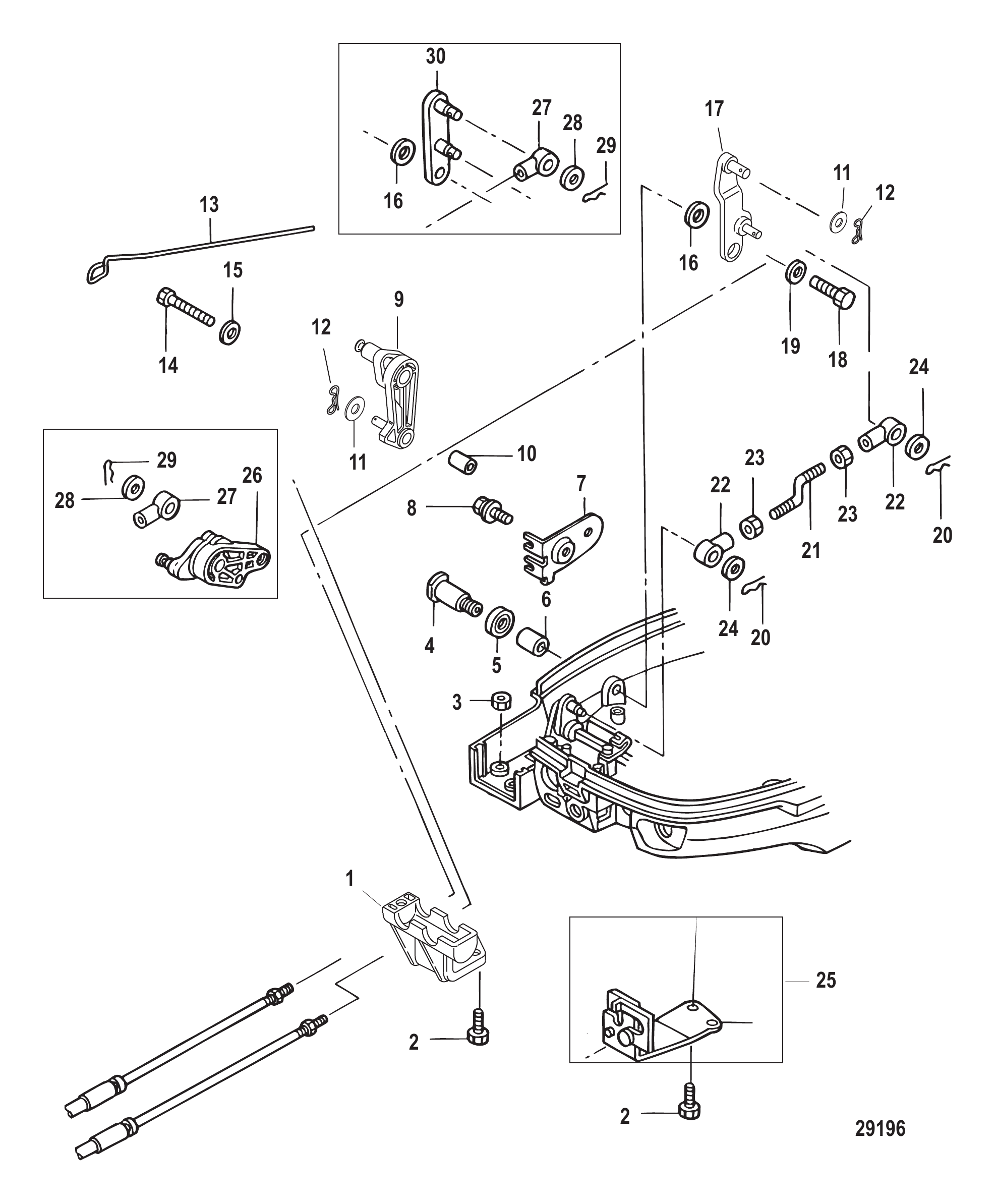Throttle/Shift Linkage 9.9 Remote Models