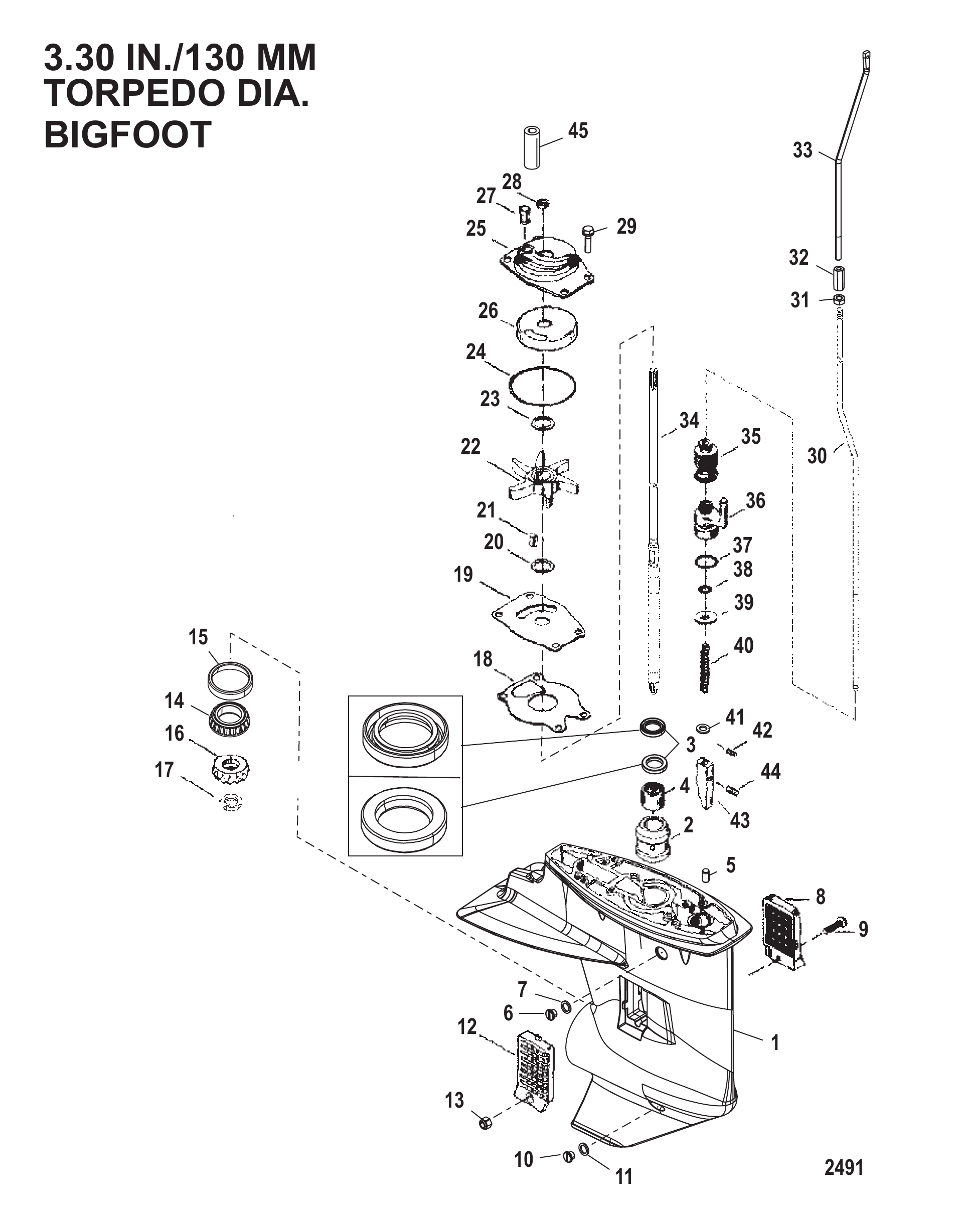 齿轮箱(驱动轴)(2.42:1传动比) Gear Housing (Driveshaft)(2.42:1 Gear Ratio)