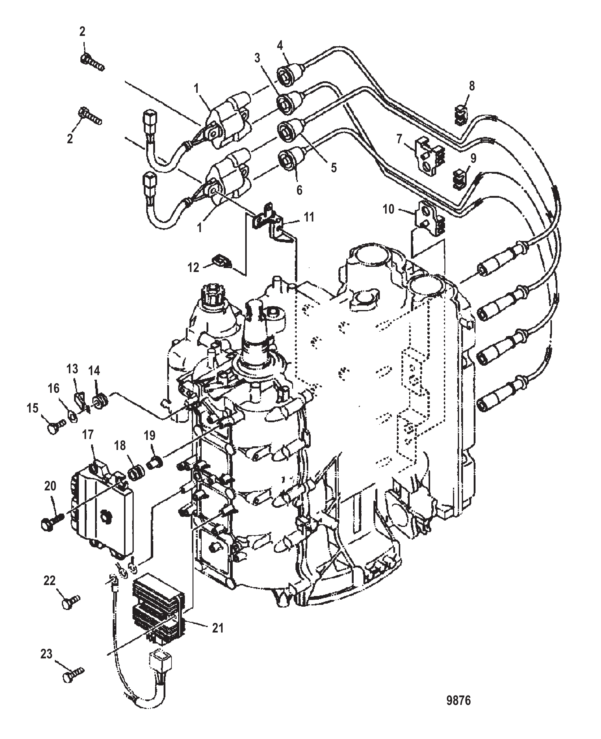 Electrical Components Ignition Coil and ECU Mounting