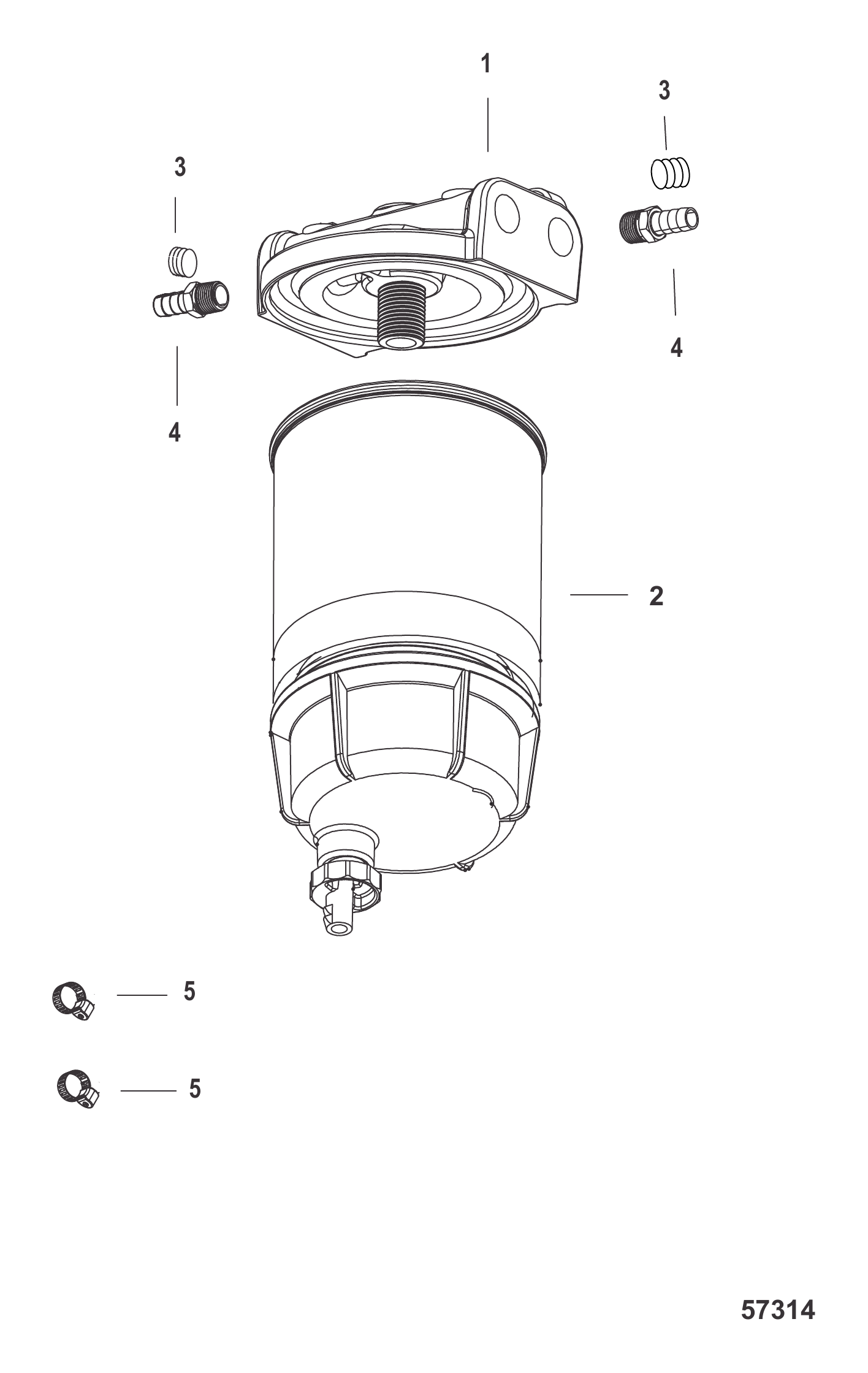 Water Separating Fuel Filter Kit Without WIF Sensor-SeaPro