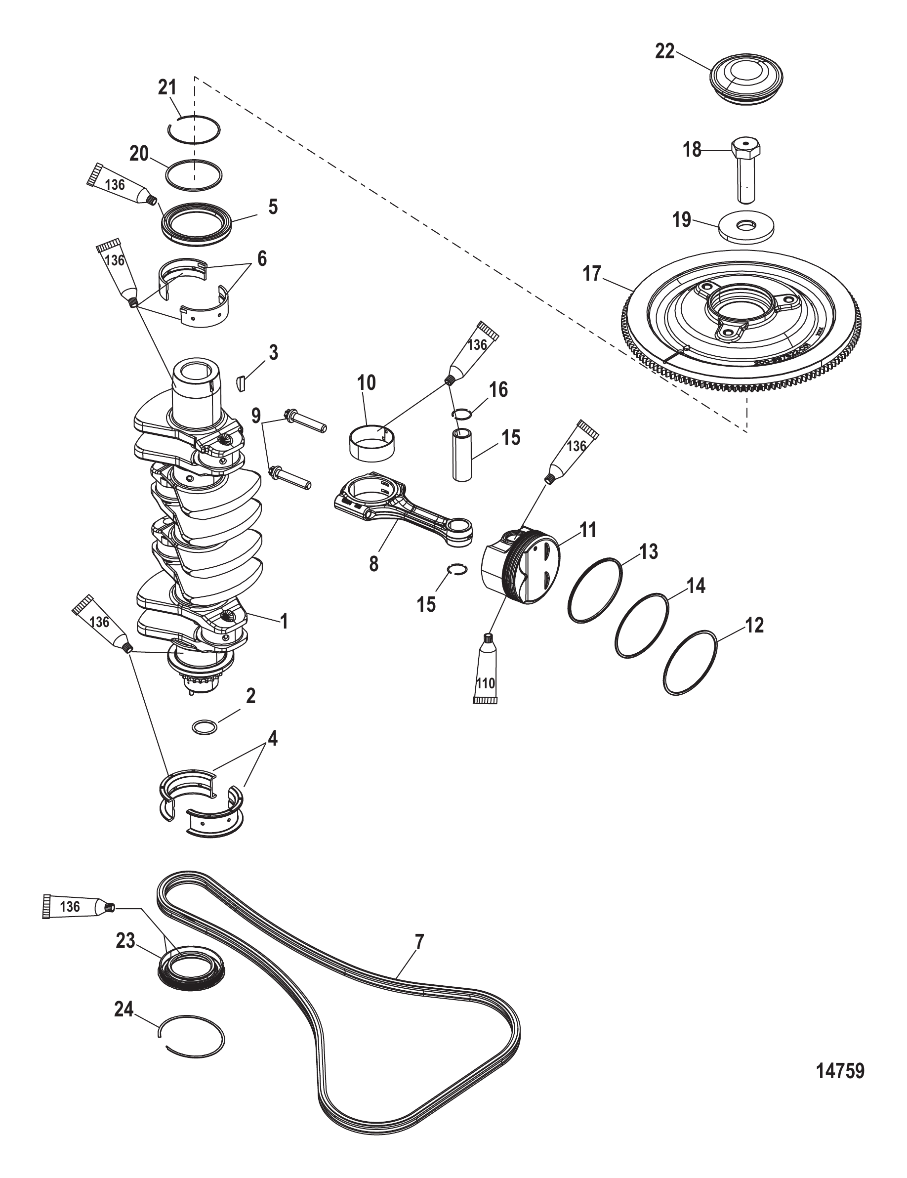 Crankshaft, Pistons and Connecting Rods