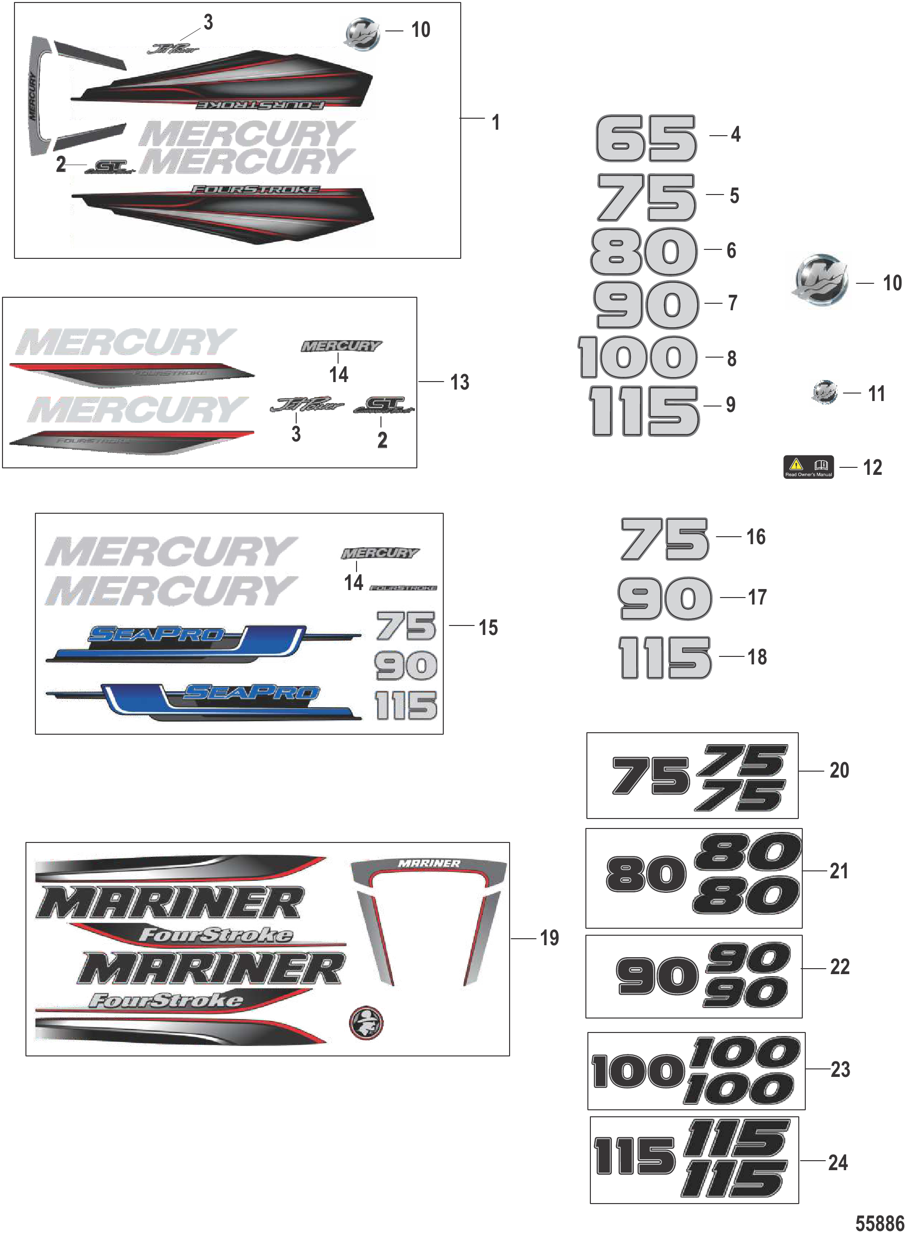Decals-Top Cowl