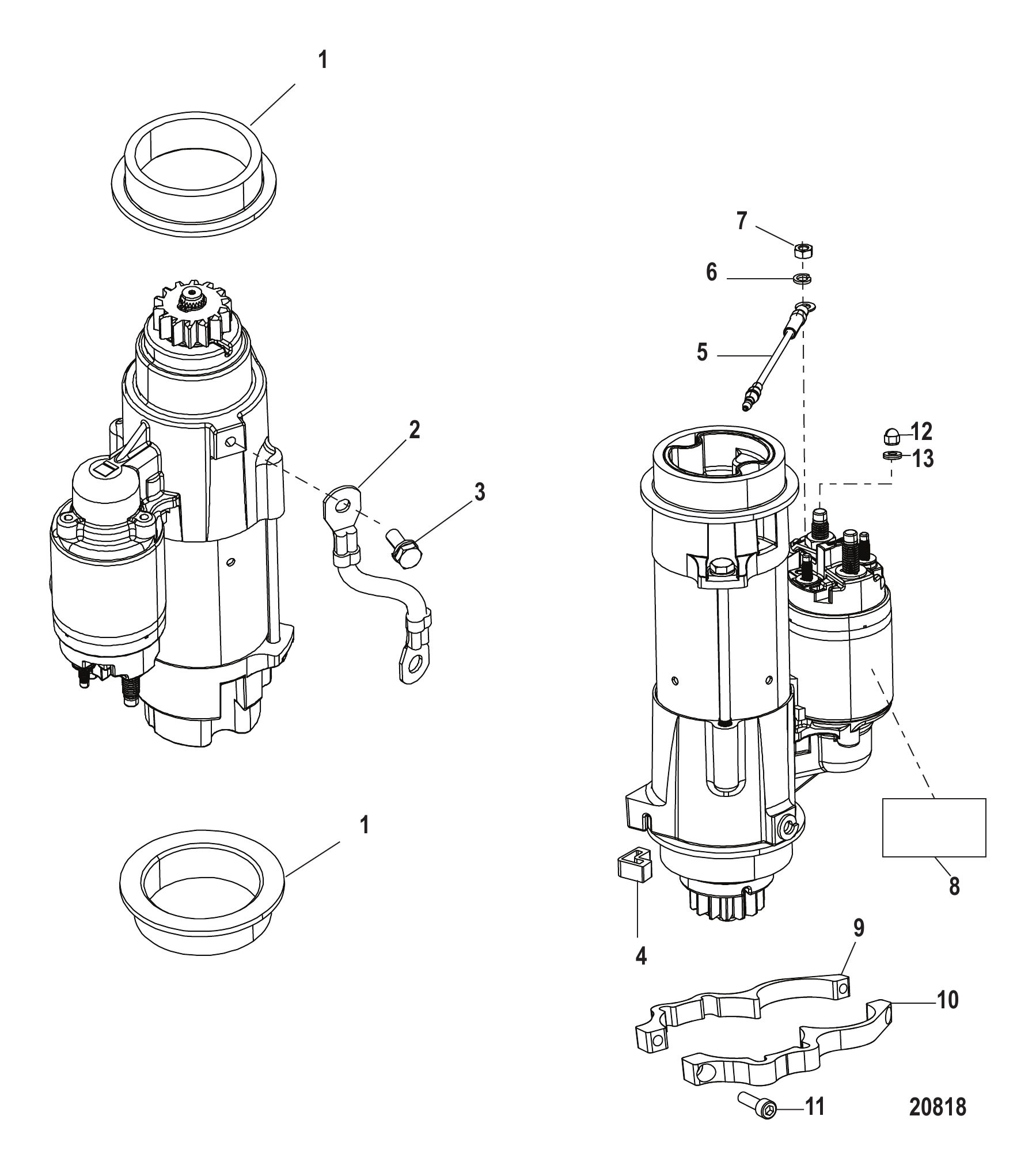 Starter Motor 1B759587 and Below