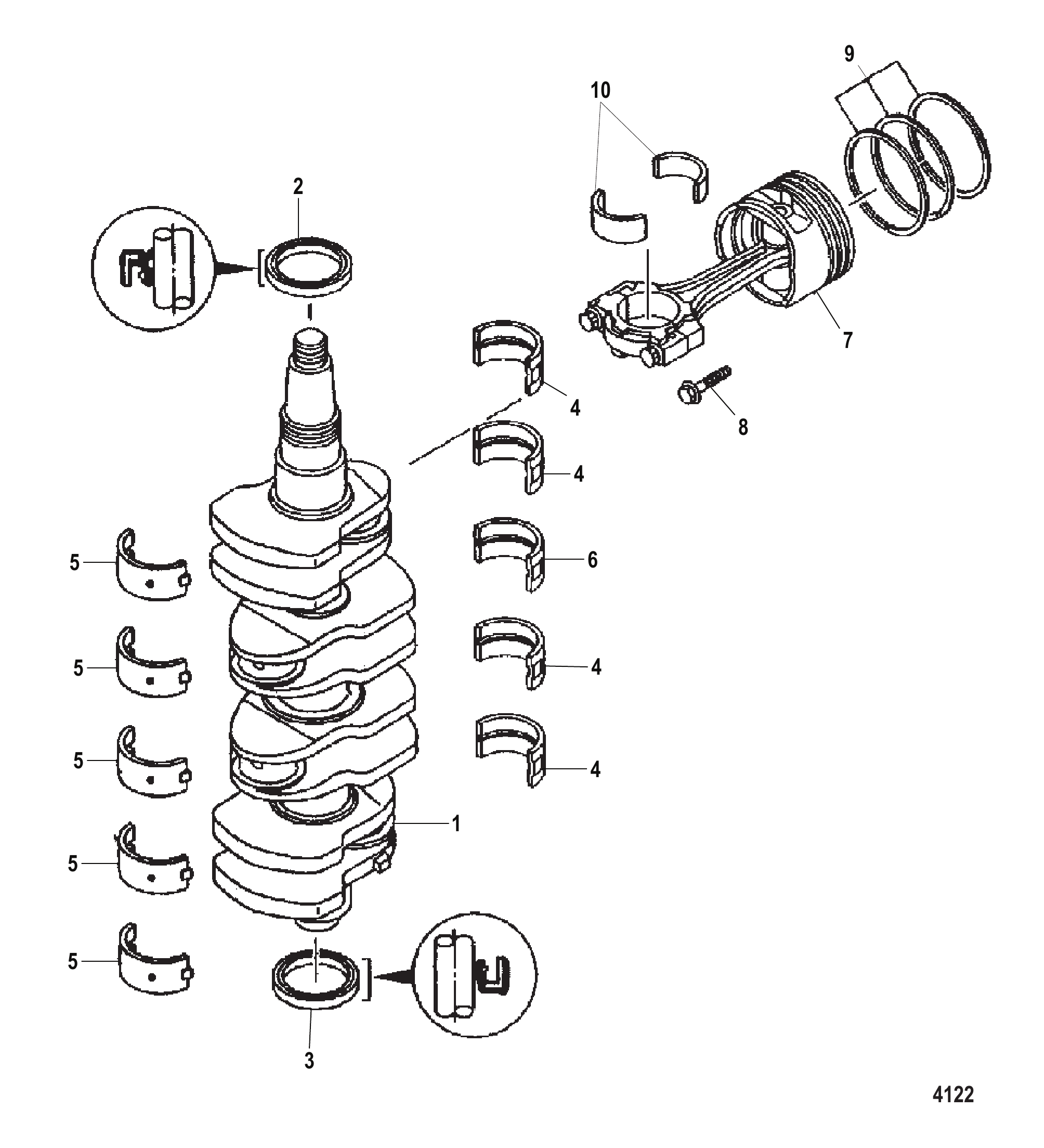 Crankshaft, Pistons and Connecting Rods