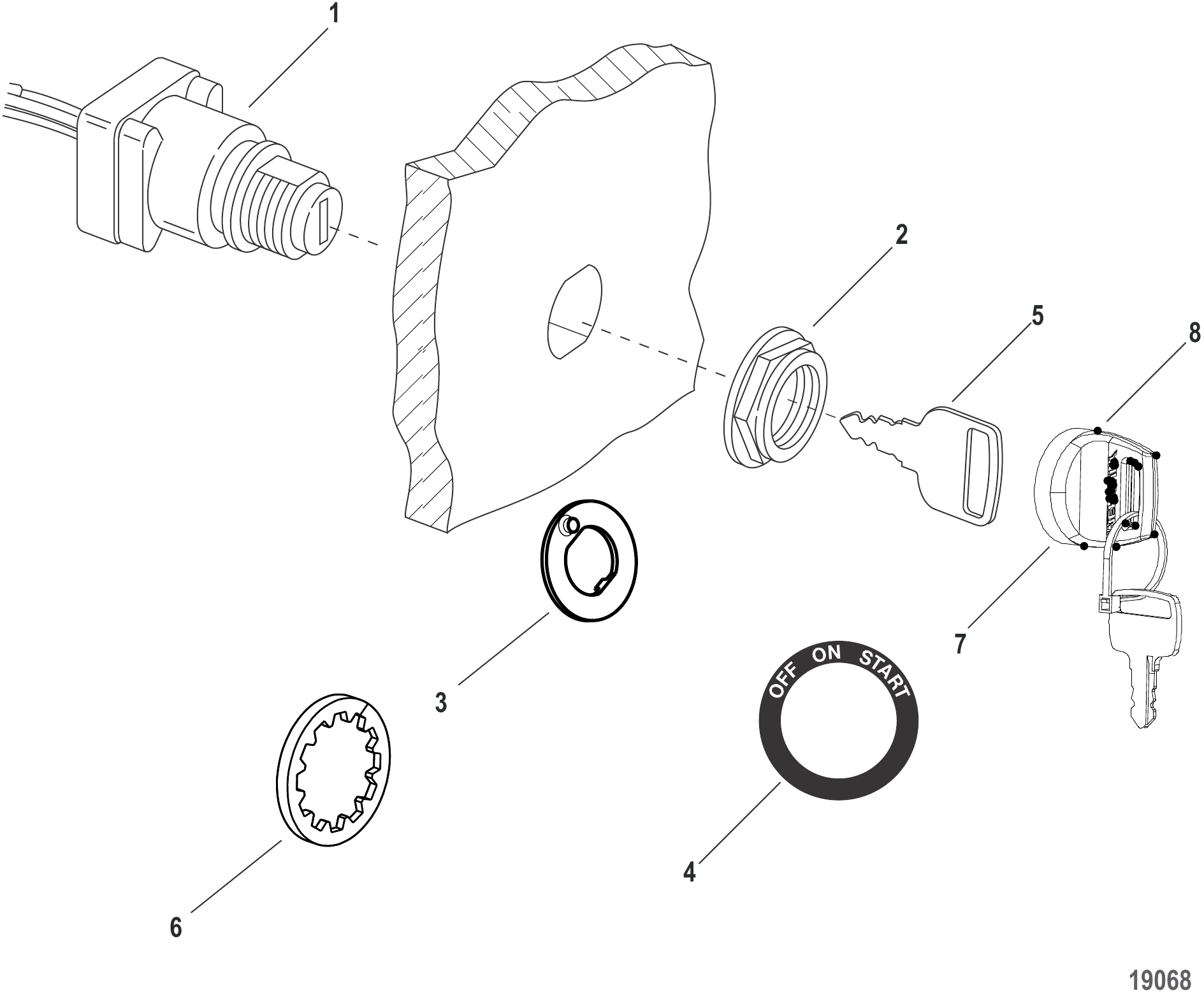 Key Switch / Key Chart - 3 Position (897716K01) Single Application