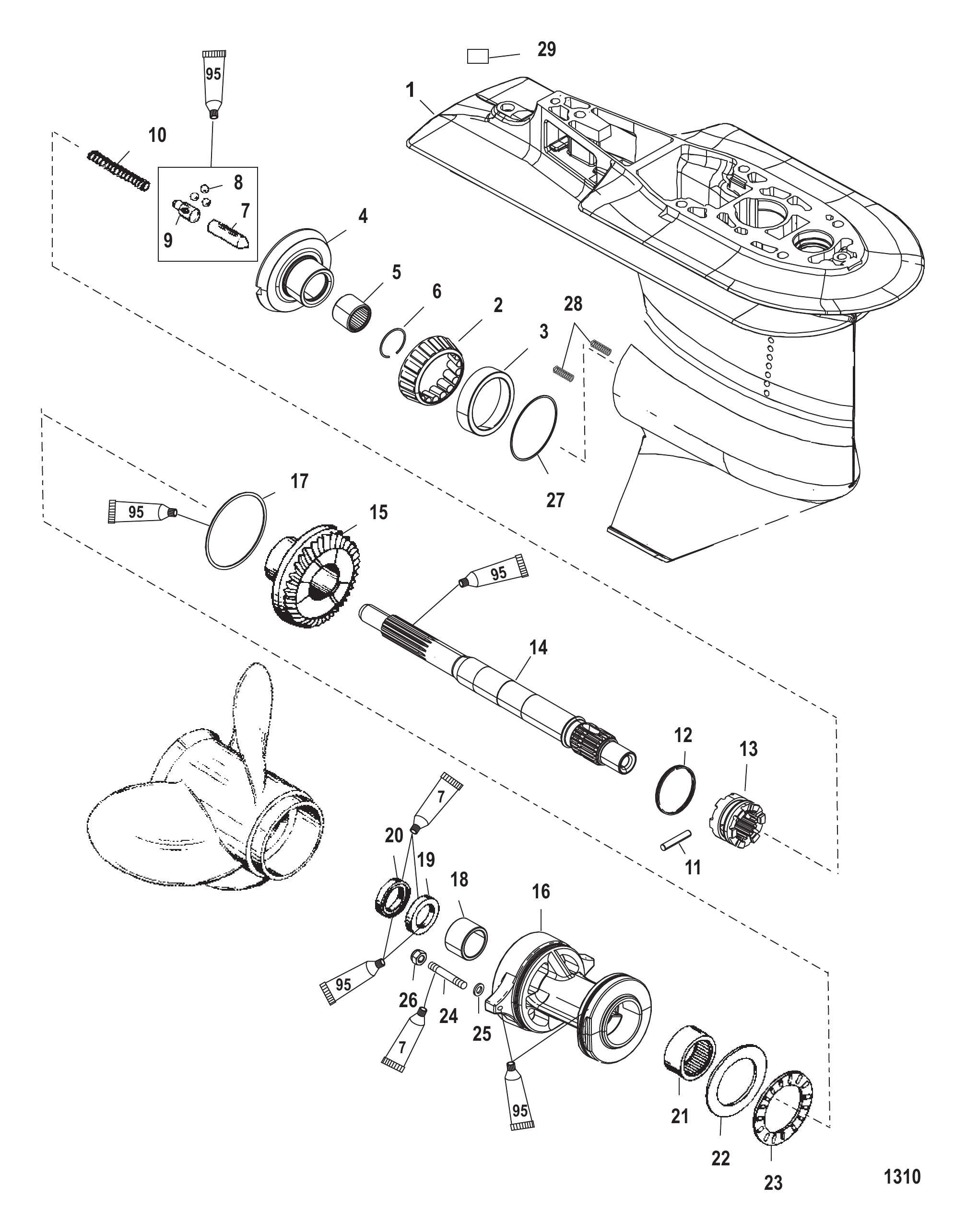 Gear Housing (Propshaft) (2.07:1) (S/N-0T590053 And Below)