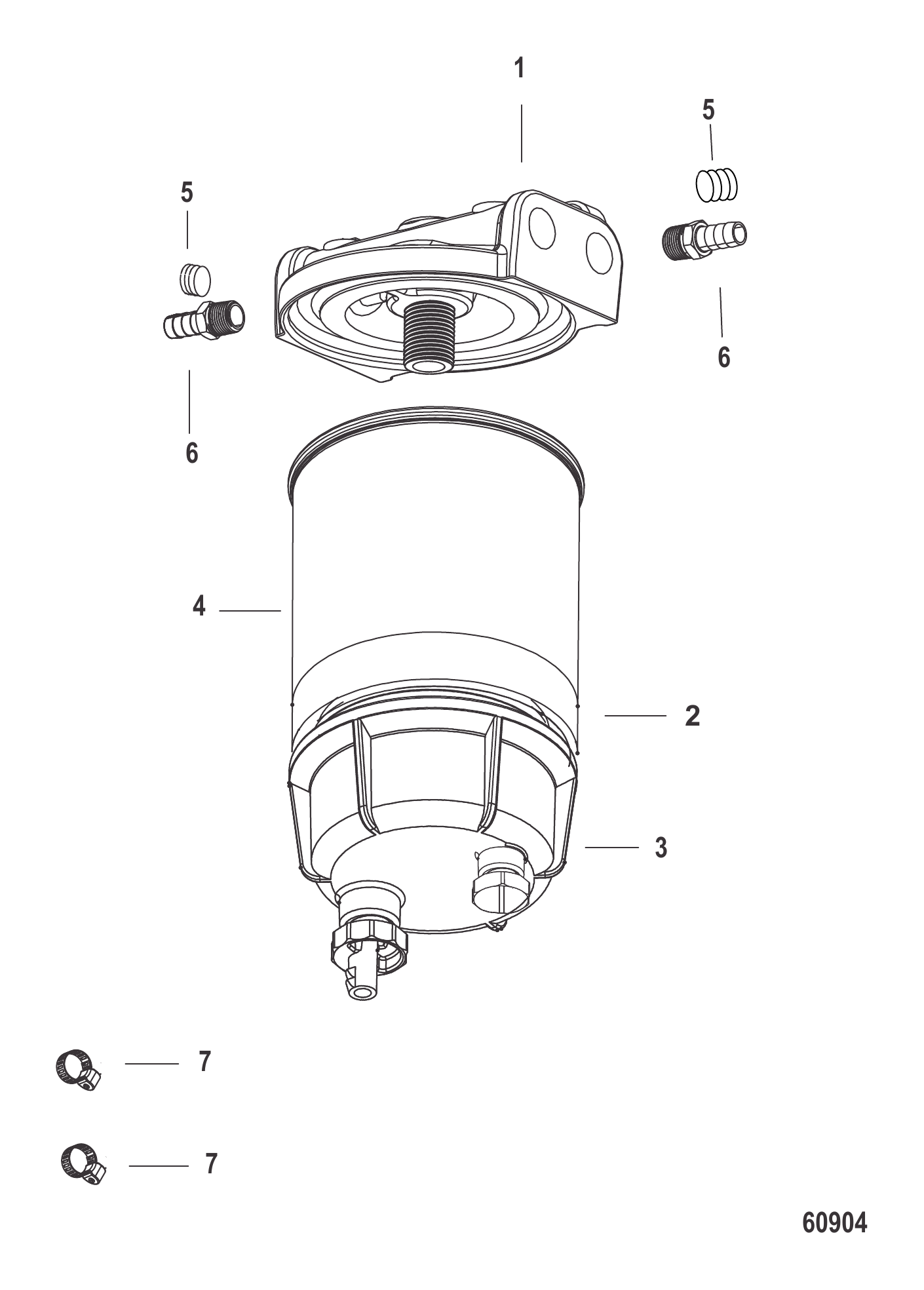Water Separator Fuel Filter Kit Without WIF Sensor-SeaPro
