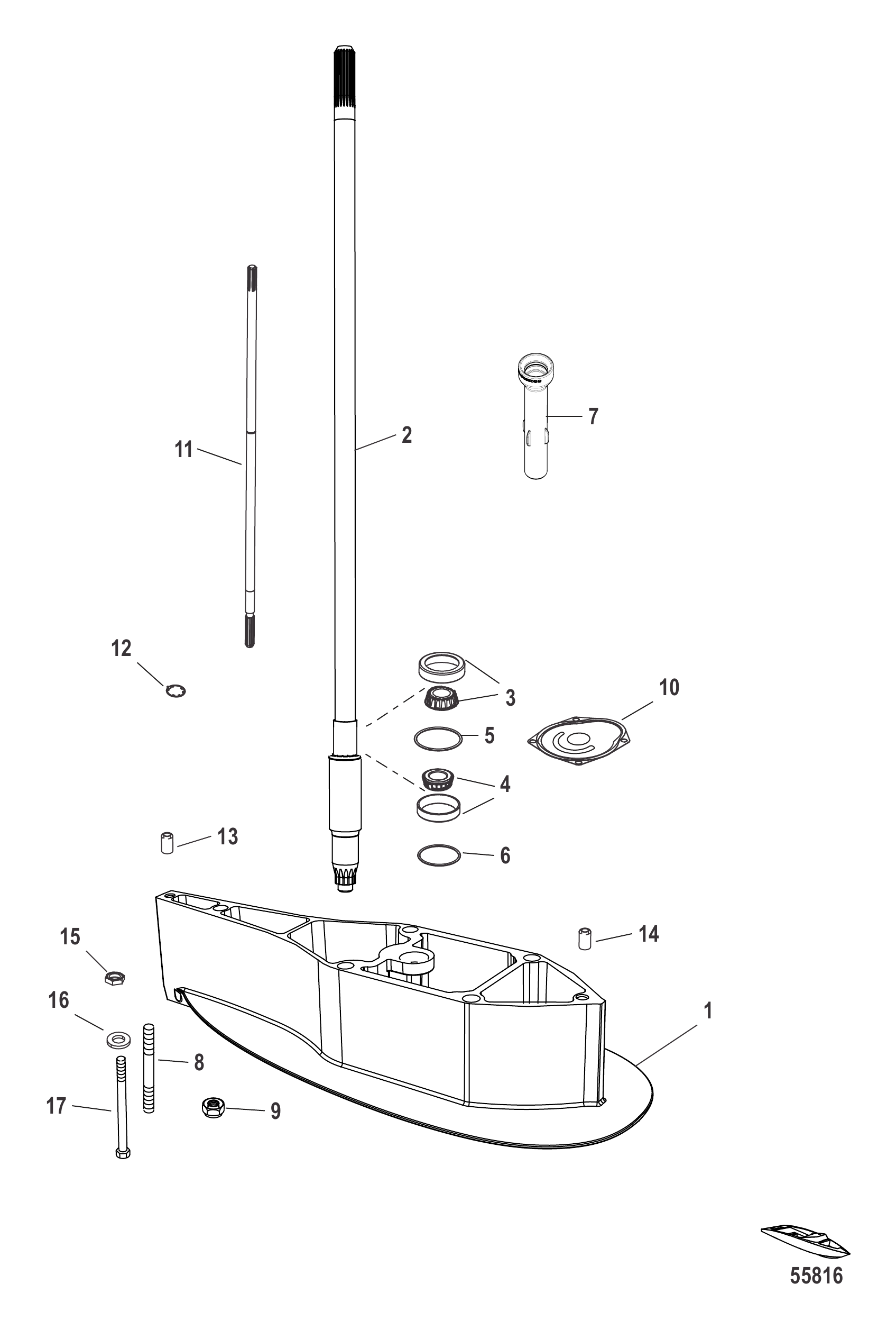 DriveShaft Housing Extension Kit Command Thrust 2.38:1