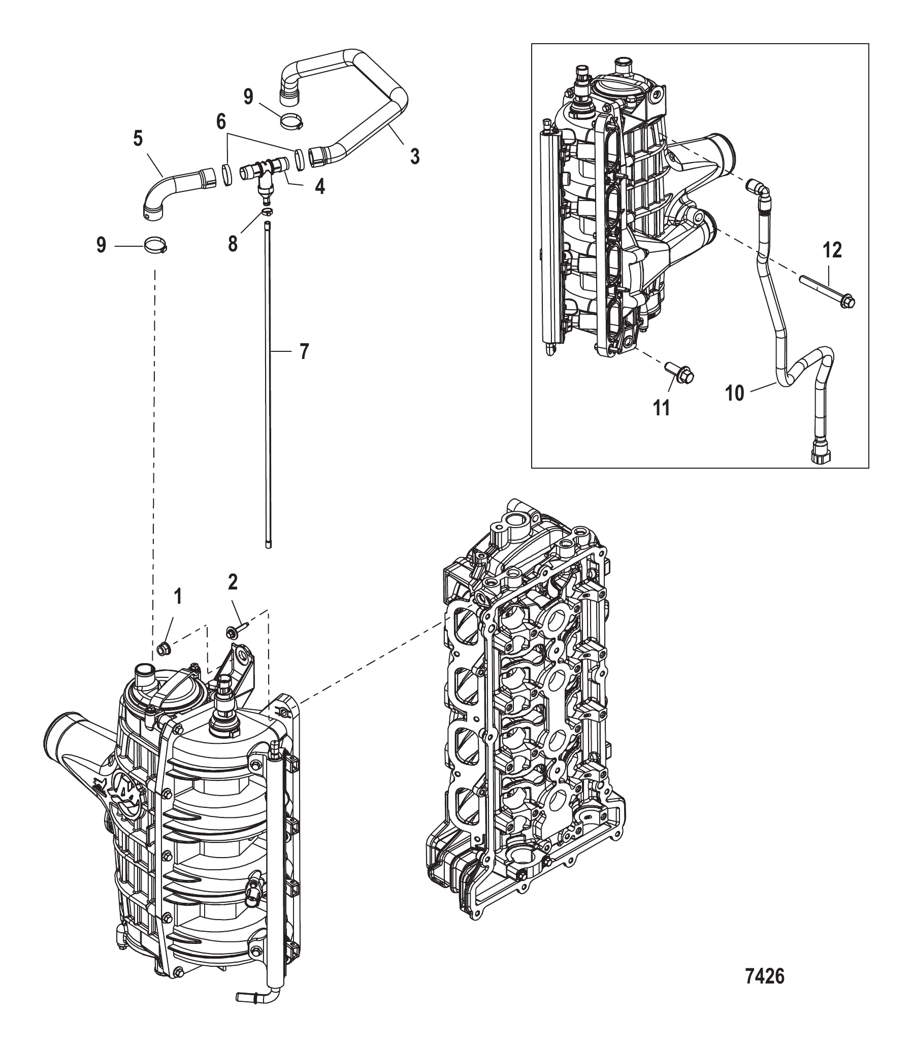 Charge Cooler/Intake Manifold Hose Routings