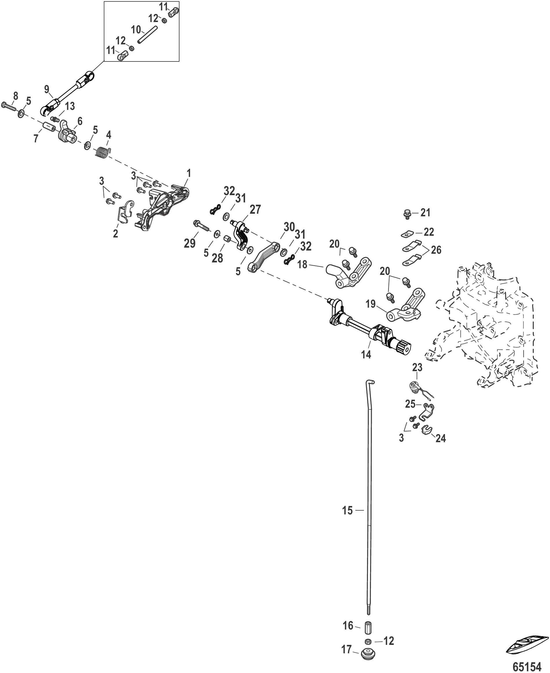 Throttle and Shift Linkage Tiller