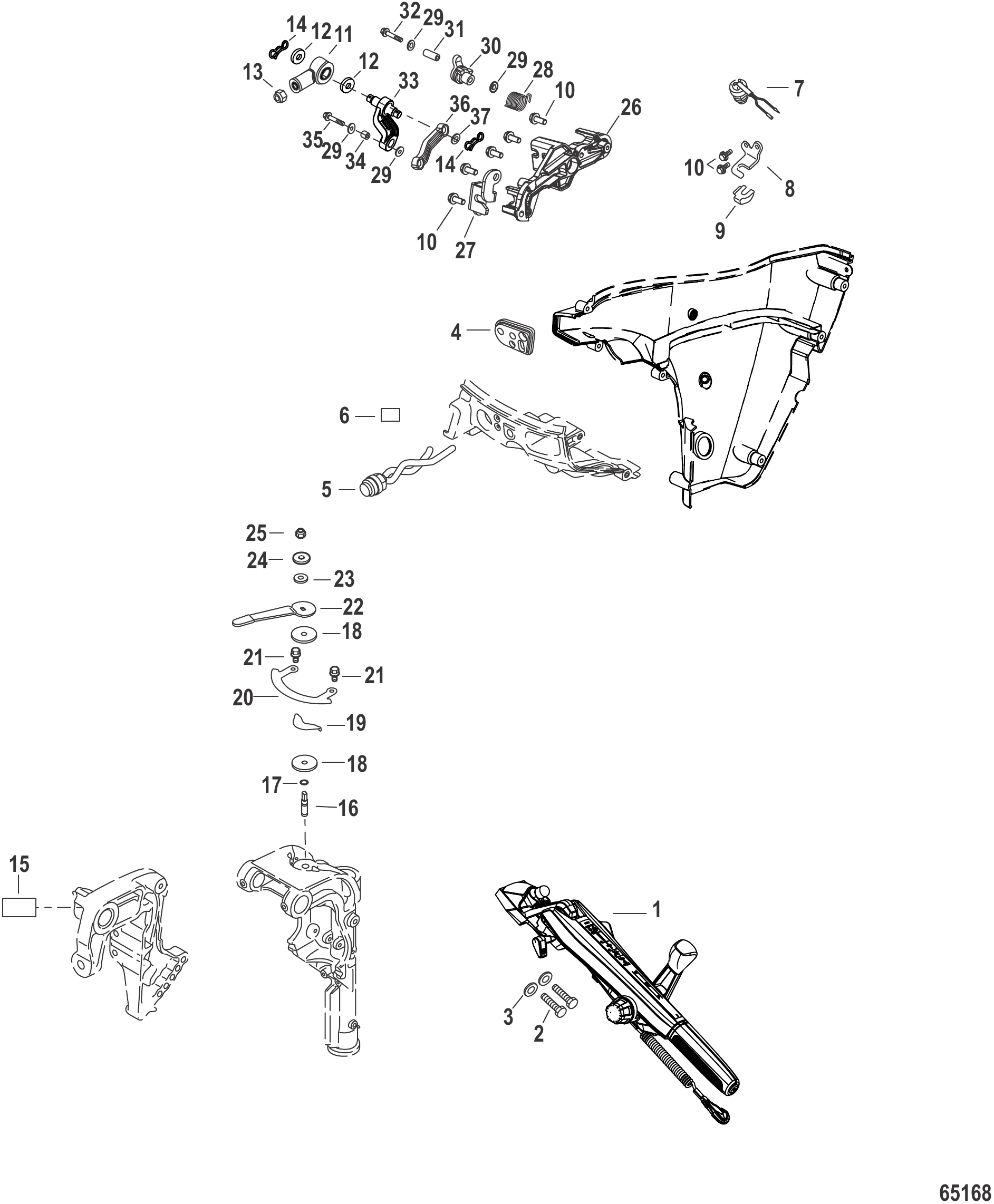 Tiller Handle Conversion Kit RC to Tiller - 8M0137854