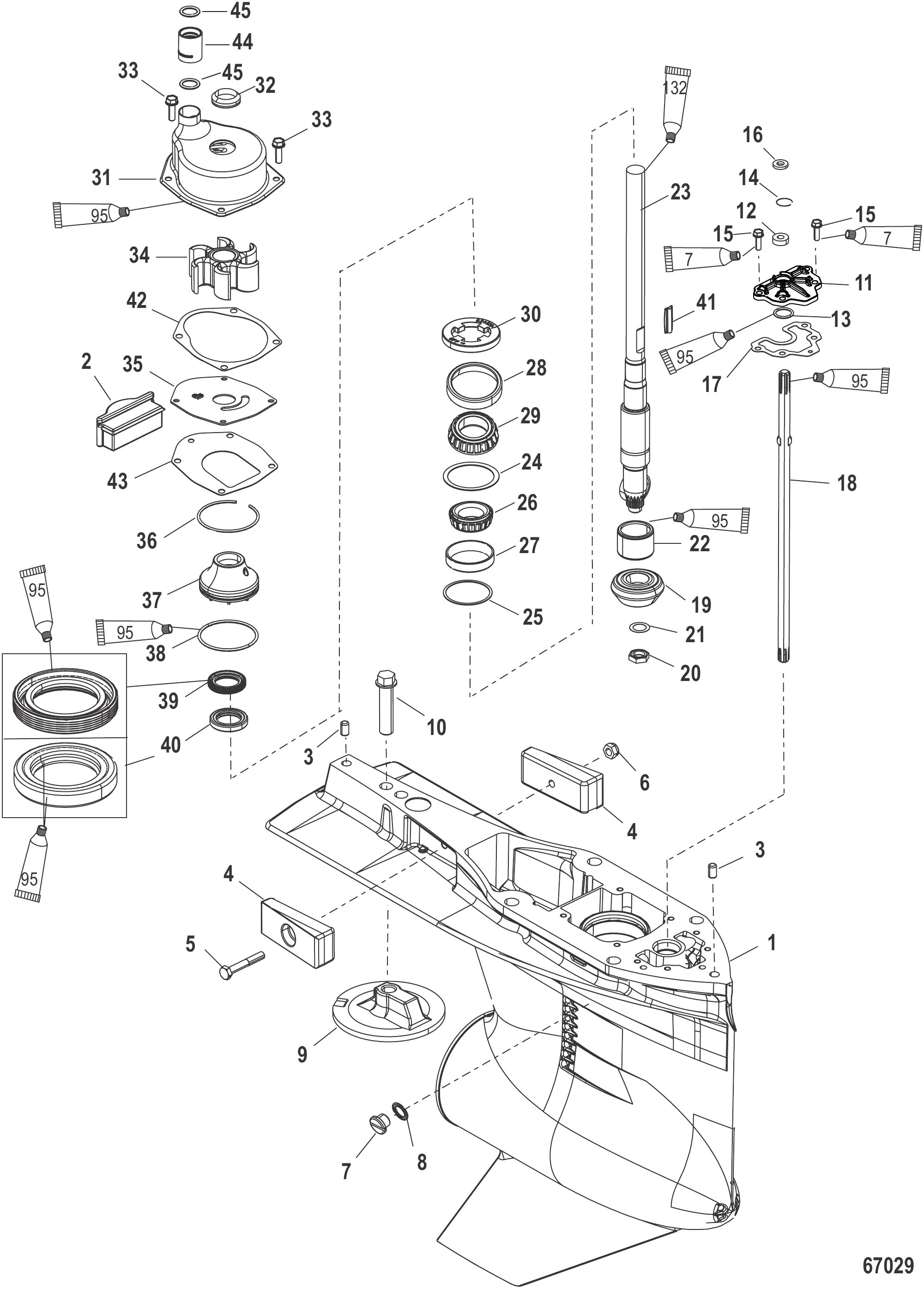 Gear Housing Driveshaft 4.08 Torpedo 2.08 Ratio